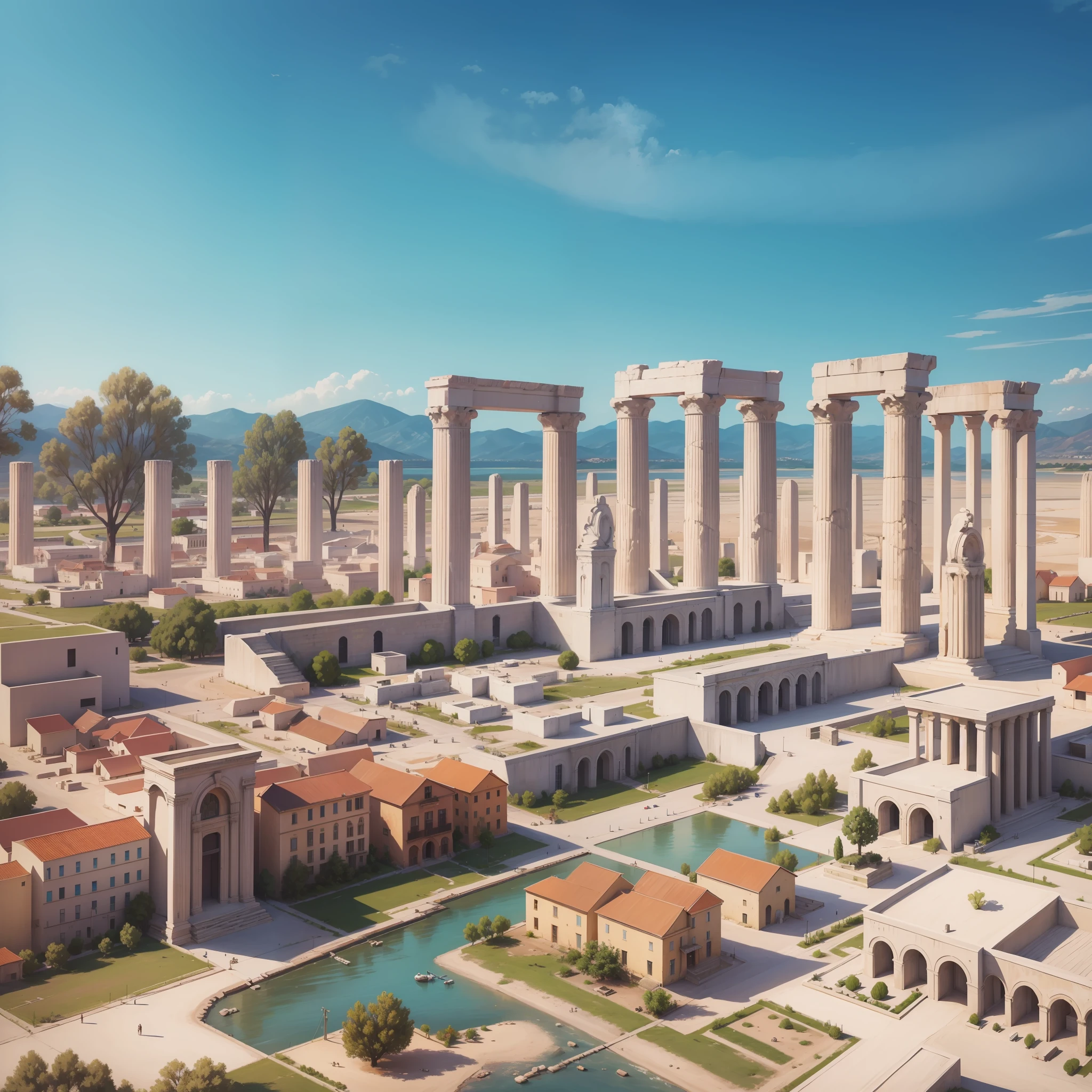 City of Sardis, sardis, sardis located in ancient Lydia ((best quality)),((high detail)),((realistic,)) sunny day --auto --s2