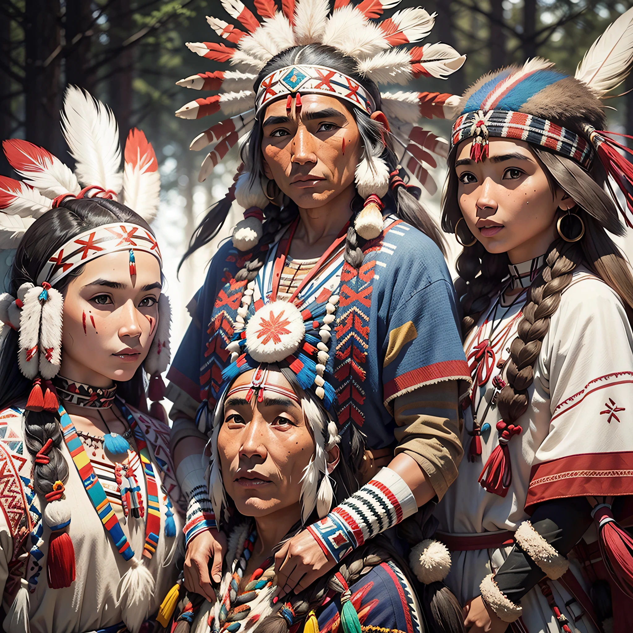 Please generate an image of a group of Native Americans. --auto --s2