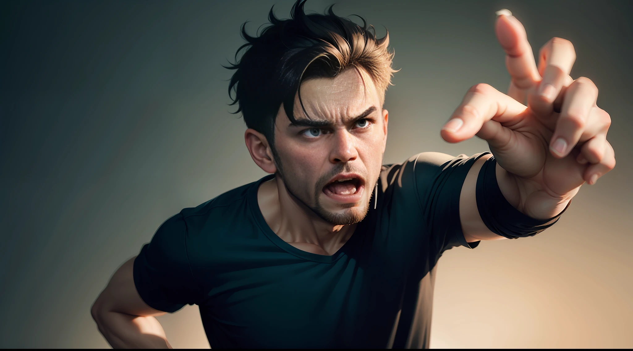 nervous man with anger