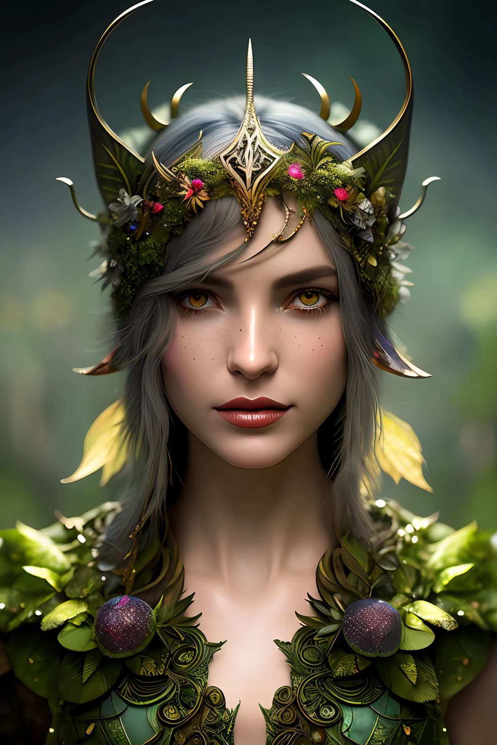 Closeup of a Surreal moss Elf with pointy ears in the styles of Ernst Haeckel, Arthur Rackham, Roger Dean, Jeff Wall, by Wolfgang Tillmans, Brooke Shaden $etching drawing illustration$ resin
detailed matte painting, deep color, fantastical, intricate detail, splash screen, complementary colors, fantasy concept art, 8k resolution trending on Artstation Unreal Engine 5