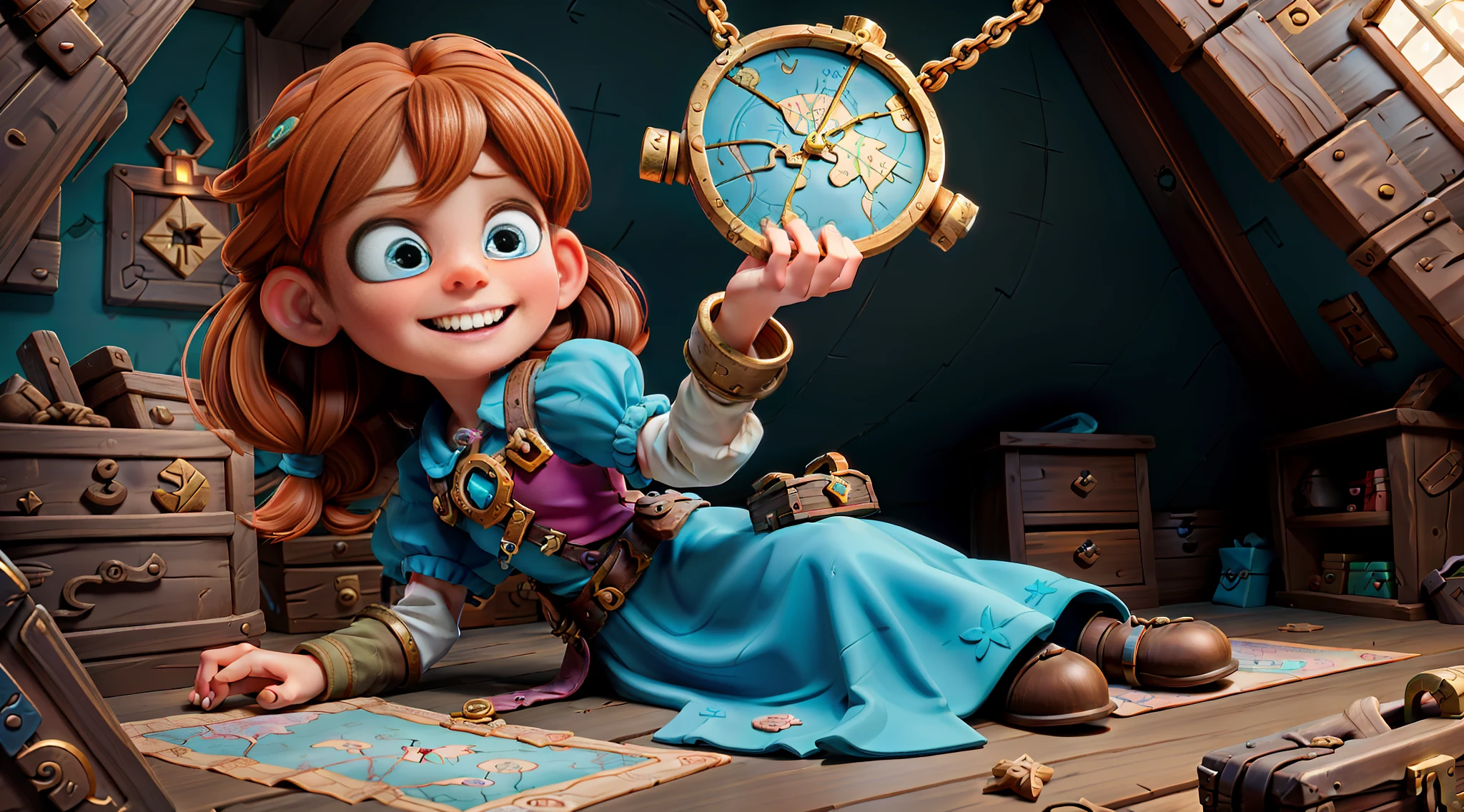 Once upon a time there was a brave girl named Sophie. She was and loved adventures. One day, while exploring the attic of his house, he found an old and mysterious box. Inside it was a map with strange symbols. Curious, Sophie decided to decipher the map and discover the treasure it hid. Smiling