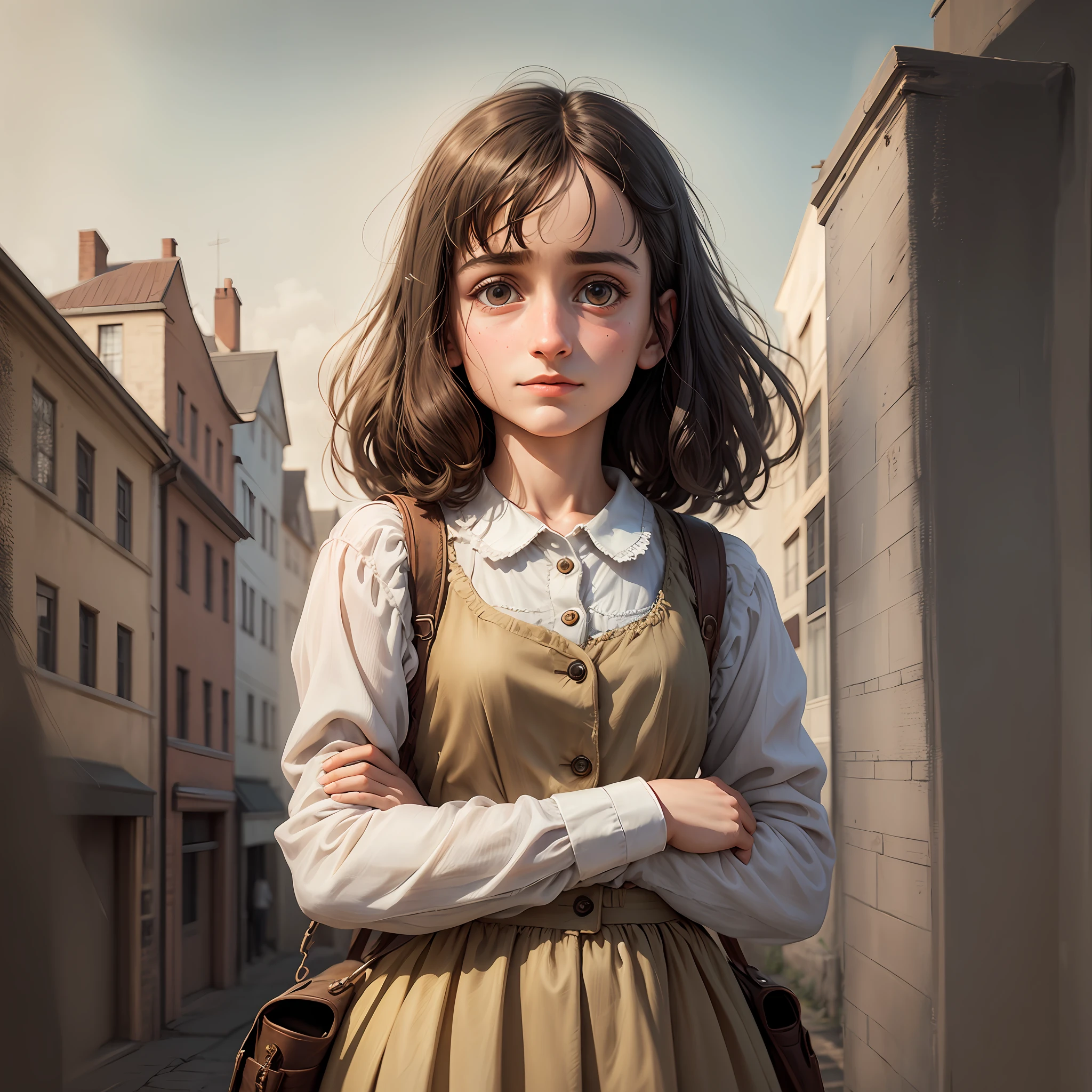 Realistic front view of **************** Anne Frank --auto --s2