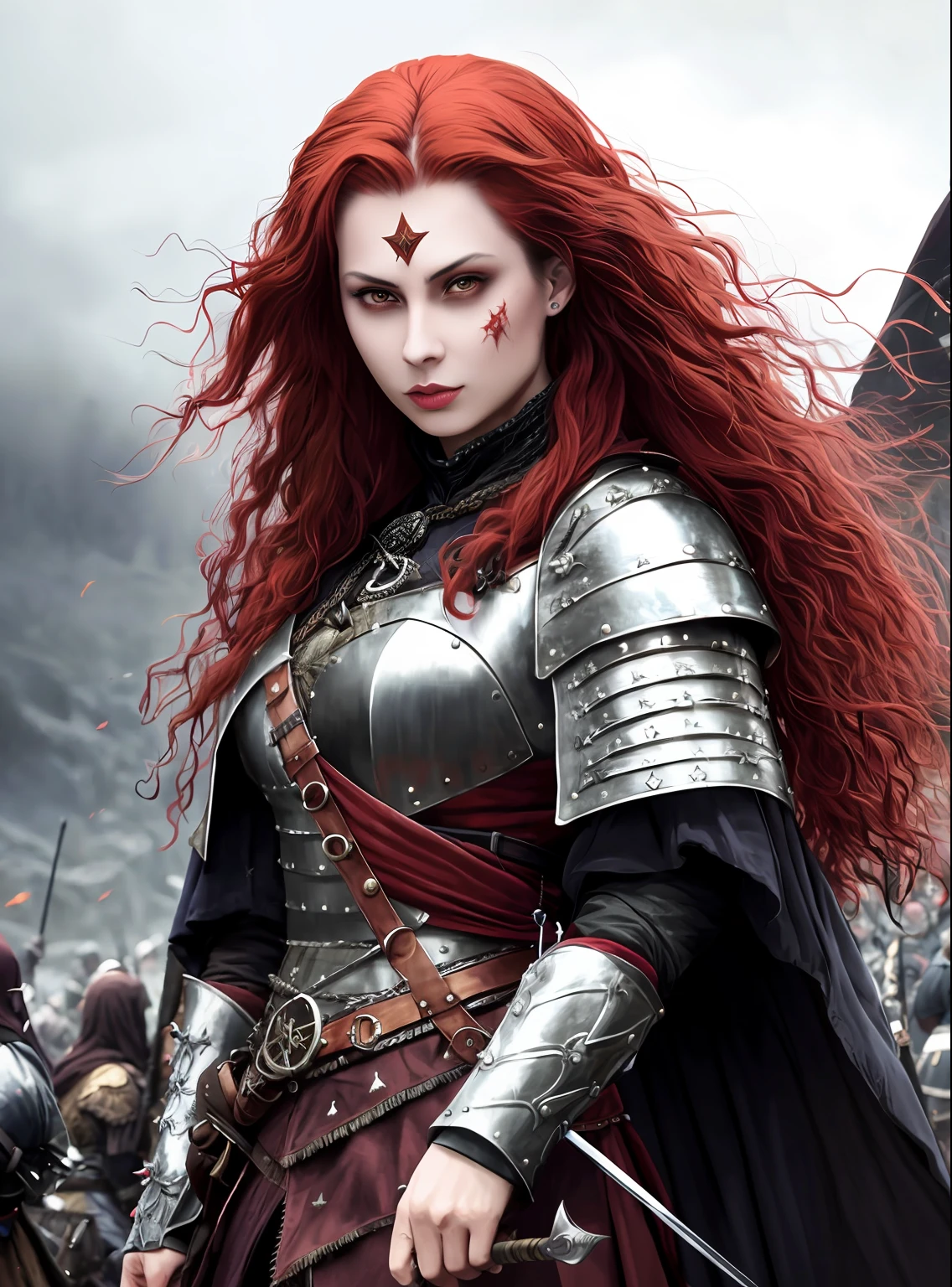 Medieval character: 33 warriors with firearms, 4 women