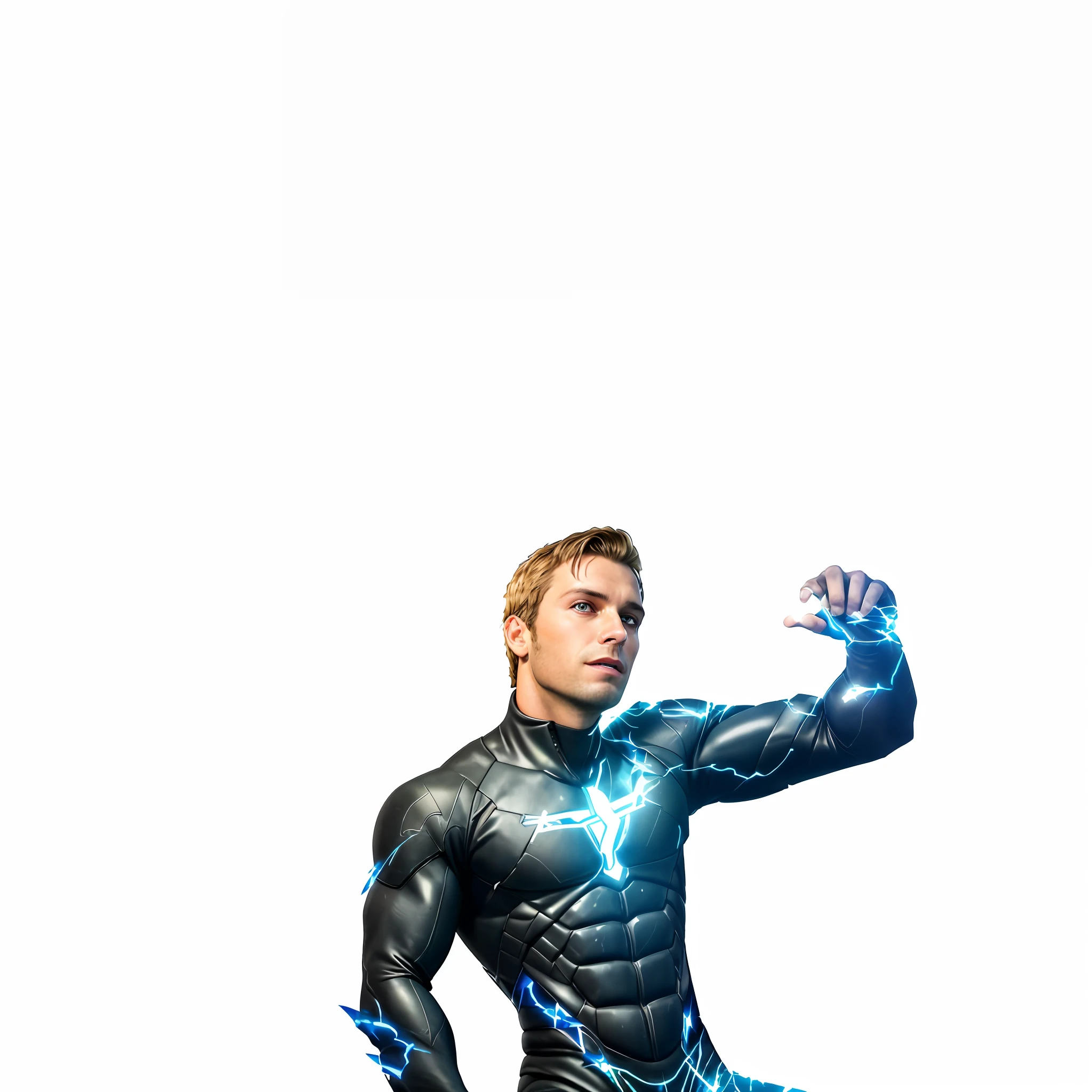 Arafed 21-year-old without a beard in a graffiti wetsuit, Boys Homelander, Quicksilver, 3D Jerma render 9 8 5, homelander, full portrait of Electromancer, human torch, light background, Reed Richards, Aquaman, amazing wallpaper, powerful male man, he man, Asgardian --auto --s2