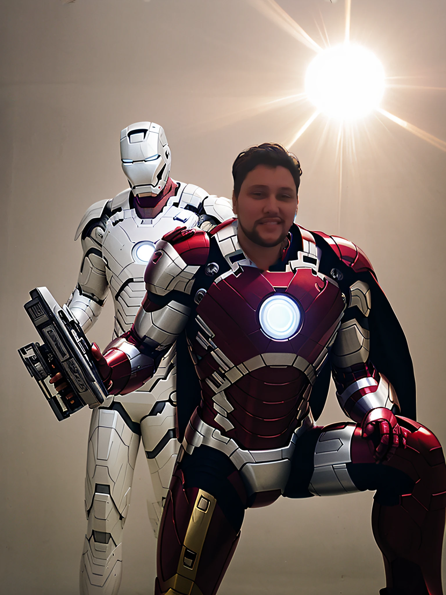 Complete part white super hero iron man ultra realistic