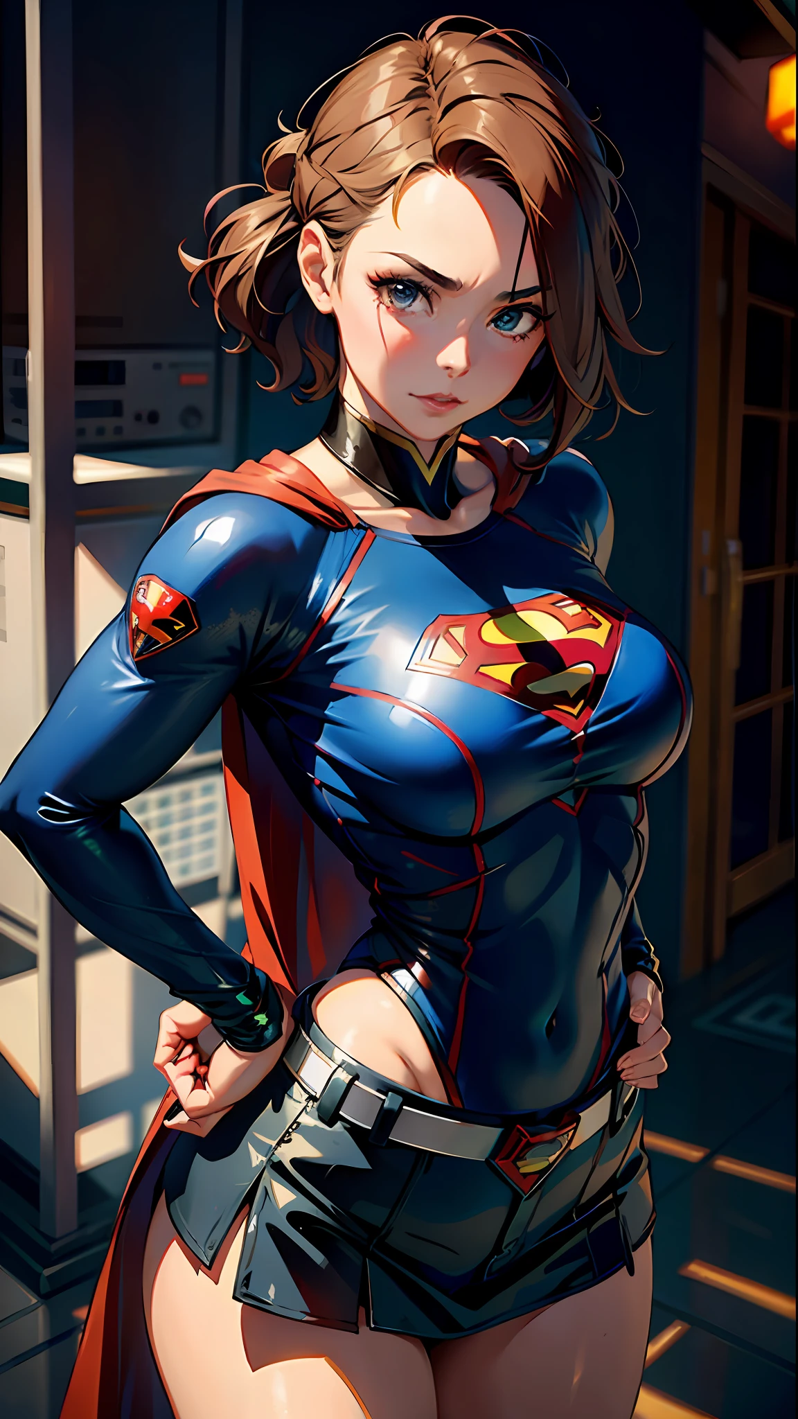 Day,woman araffe in a superman costume posing for a photo, supergirl, by Jason Chan, ross tran 8 k, model ig | Artgerm, Alena Aenami and Artgerm, Artgerm Moody Photography, extremely detailed Artgerm, Wojtek Fus, Full-Cosplay, inspired by Ryan Barger, Artgerm Julie Bell Beeple