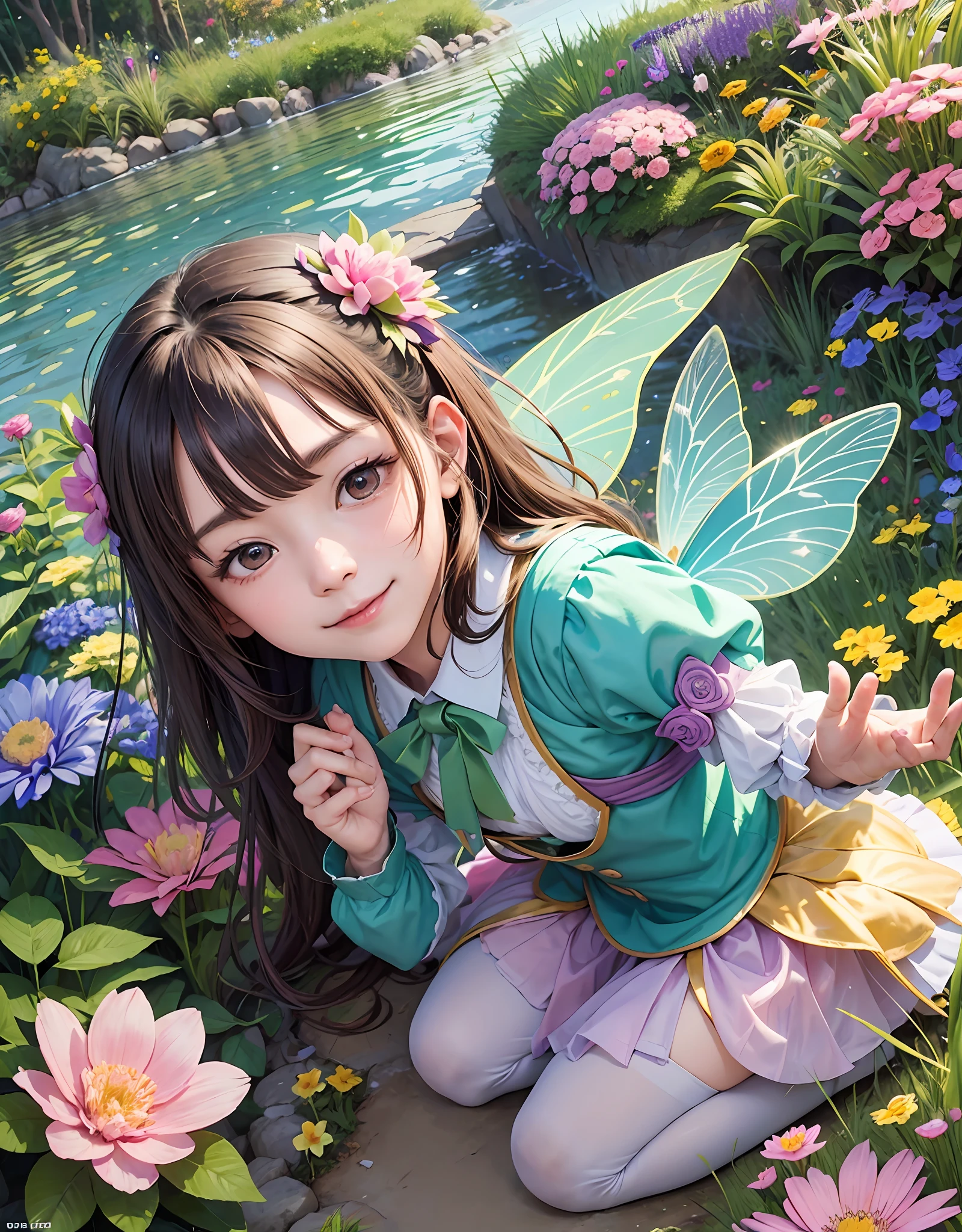 Kame-chan walked into the garden excitedly. Colorful flowers were blooming there, and a sweet aroma was in the air. The pink, blue, and yellow flowers welcomed Kame and seemed to be smiling.
In the garden also lived many five little fairies. As Kame-chan approached, the fairies began to dance. They had sparkling feathers and greeted Kame-chan with a cute smile.
"Welcome, Kame-chan, enjoy your adventure to the garden," the fairies sang as they guided Kame-chan. Kame-chan explored the garden with the fairies and learned the names of the flowers and the secrets of the fairies.
The garden was filled with fun and mysterious magic, and Kame-chan was filled with the beauty of nature and the kindness of the fairies. What awaits in the garden from now on, Kame-chan's adventure will continue.