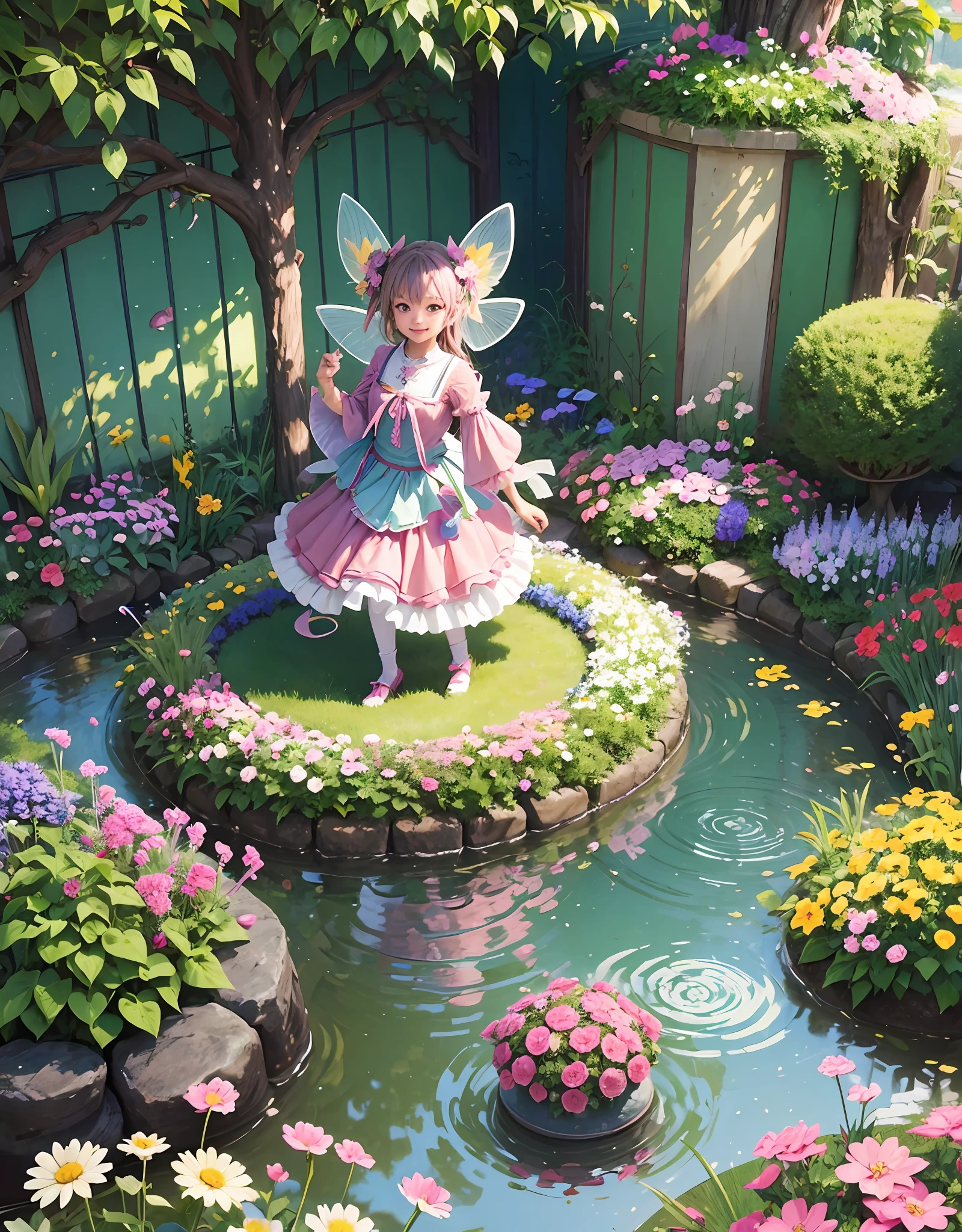 Kame-chan walked into the garden excitedly. Colorful flowers were blooming there, and a sweet aroma was in the air. The pink, blue, and yellow flowers welcomed Kame and seemed to be smiling.
In the garden also lived many five little fairies. As Kame-chan approached, the fairies began to dance. They had sparkling feathers and greeted Kame-chan with a cute smile.
"Welcome, Kame-chan, enjoy your adventure to the garden," the fairies sang as they guided Kame-chan. Kame-chan explored the garden with the fairies and learned the names of the flowers and the secrets of the fairies.
The garden was filled with fun and mysterious magic, and Kame-chan was filled with the beauty of nature and the kindness of the fairies. What awaits in the garden from now on, Kame-chan's adventure will continue.