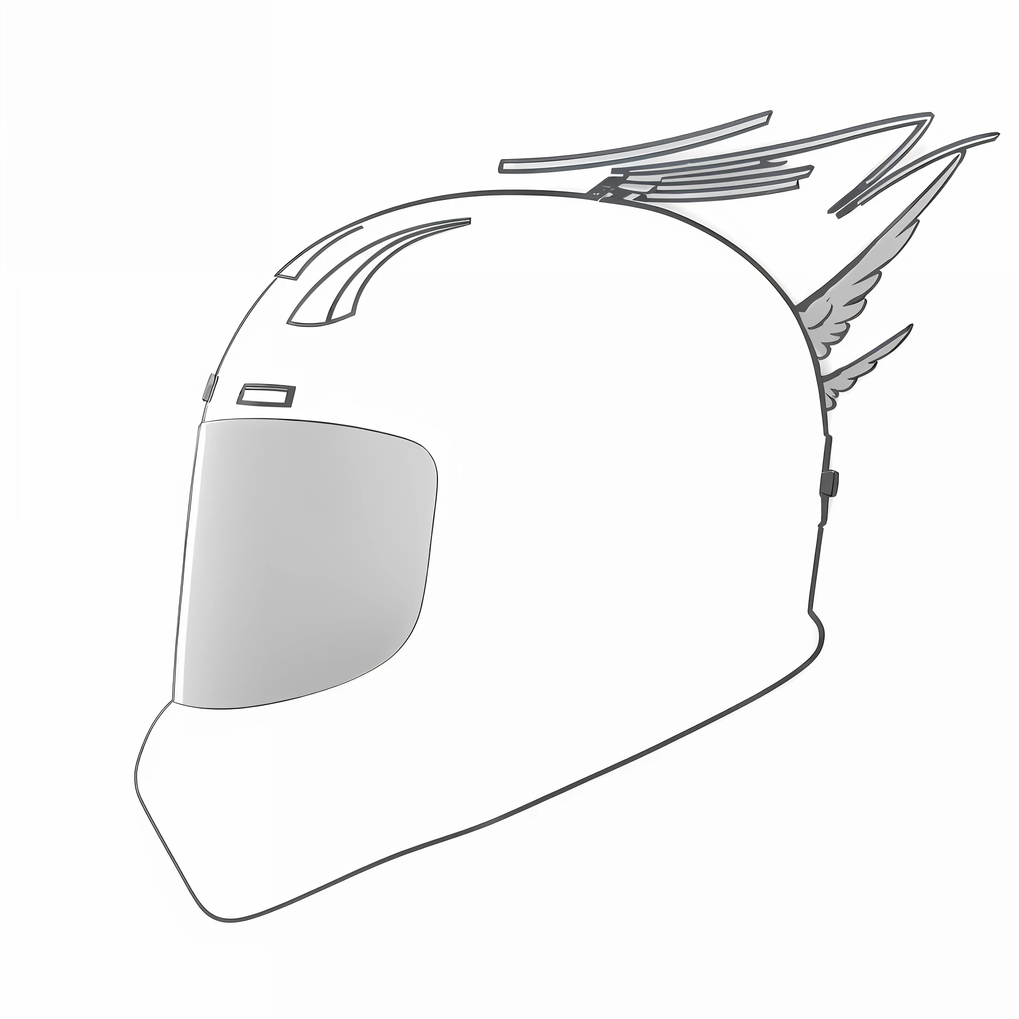 a close up of a helmet with a pair of wings on it, winged helmet, wearing winged helmet, glass helmets and dove wings, tick helmet, modern helmet, lightning helmet, without helmet, armor angle with wing, helmet, helm, stylized motorcycle helmet, helmet instead of a head, detailed helmet, motorcycle helmet, intricate high tech helmet, helmet on