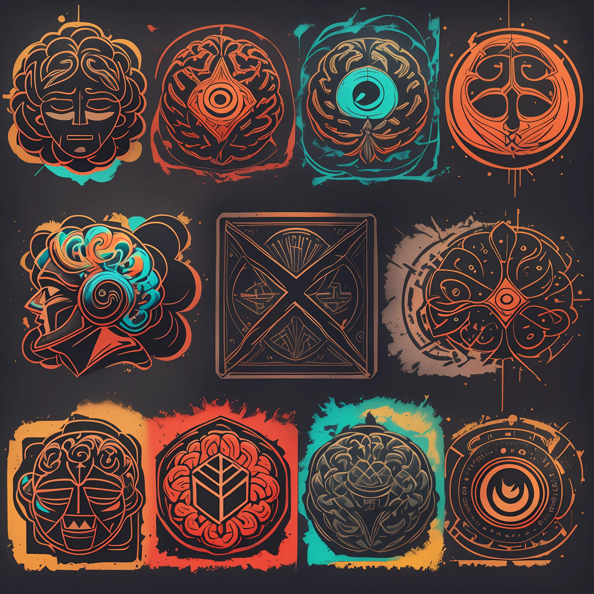 Create a retro style logo with colors that match black that reference bible brain and growth --auto --s2