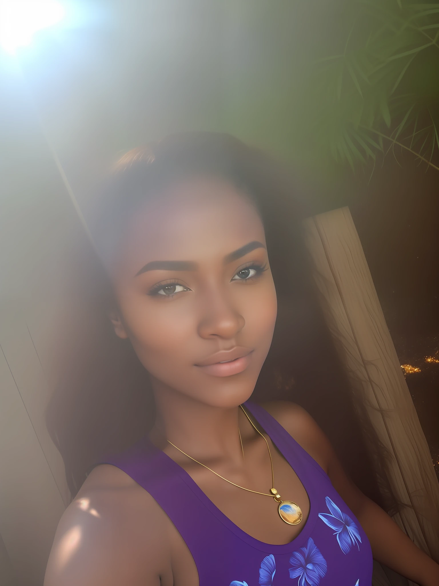 With the sun shining, with brown skin, is about 18 years old, young with fair skin, 8K quality image, about 18 years, brown eyes with details