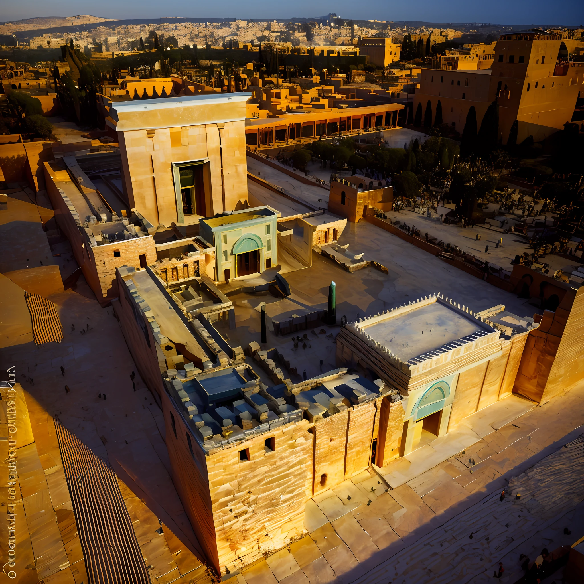 ararfed view Solomon's temple with a roof and a courtyard, the western wall, jerusalem, by Harold von Schmidt, by Scott M. Fischer, full view, great temples, by Jon Coffelt, by Richard Hess, by Bernard Meninsky, by Helen Berman, by Dan Christensen, by Kurt Roesch, by Siona Shimshi, Solomon's temple