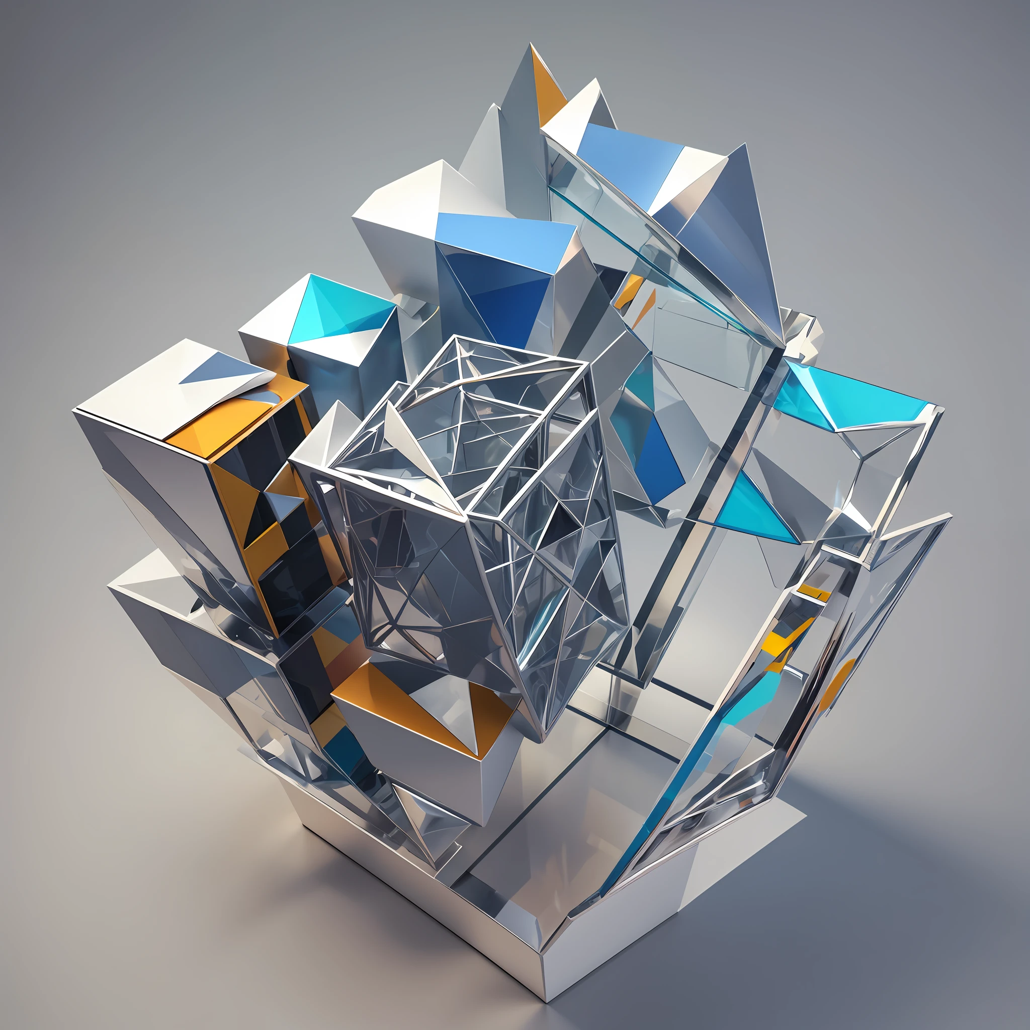 3D sculpture about geometric abstraction --auto --s2