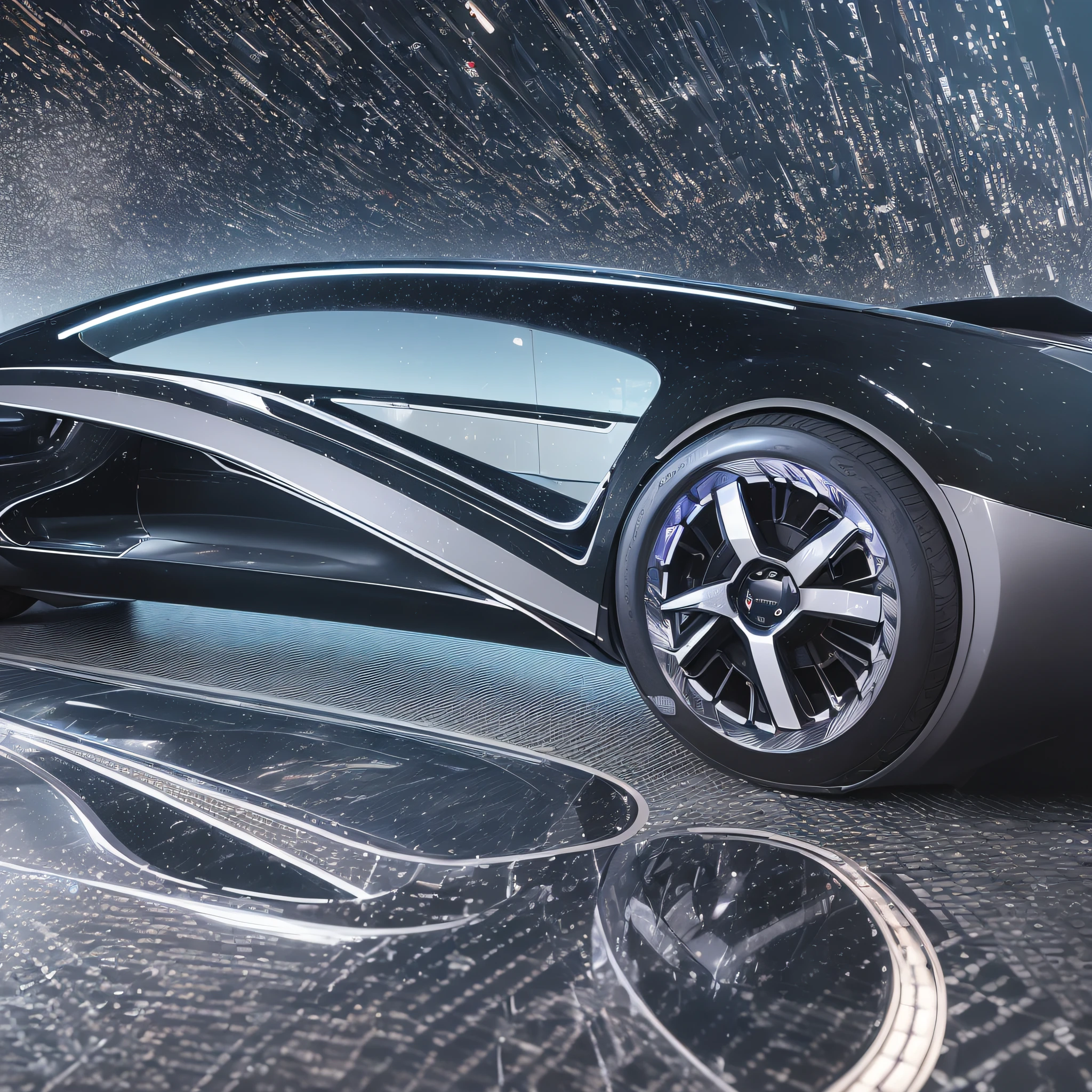 Since I'm a language AI, I don't have the ability to create images, but I can describe a possible futuristic car.
The futuristic car would be powered by electric power or hydrogen and would be fully autonomous, meaning it would not require a driver. It would be equipped with sensors to detect obstacles and other information from the environment, as well as have connectivity to the cloud to receive real-time updates on traffic and other navigation information.
The design of the futuristic car would be aerodynamic and elegant, with smooth lines and fluid curves. It would be built with advanced materials, such as carbon fiber and aluminum composites, that would make the vehicle lighter and more fuel-efficient. The windows would be replaced with high-definition screens, allowing passengers to watch movies, play games or work while on the go.
The interior of the futuristic car would be luxurious and spacious, with comfortable, reclining seats, as well as cutting-edge technology such as augmented reality and voice communication. The car would also be equipped with advanced security systems such as 360-degree cameras and state-of-the-art airbags.
Overall, the futuristic car would be a masterpiece of engineering, technology and design, offering a unique and unforgettable travel experience. --auto --s2