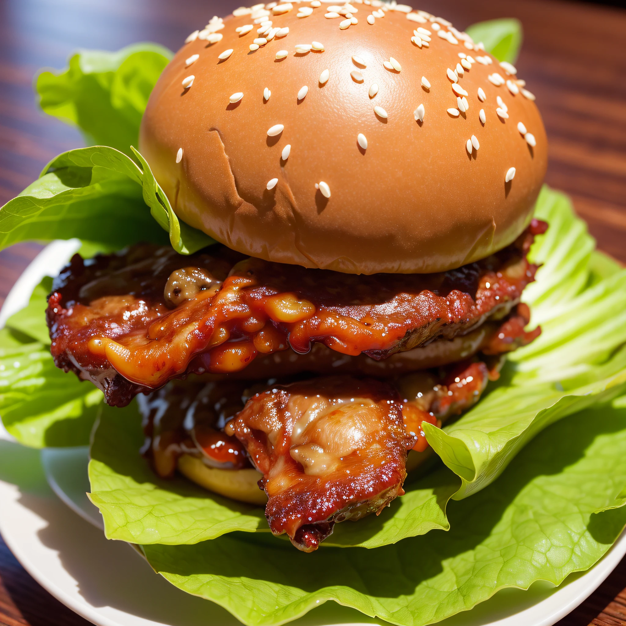 best quality, ultra high res, (photorealistic:1.4), ultra-detailed,incredibly detailed, foil package, big mac, fried meat, wet lettuce, melting cheese,
