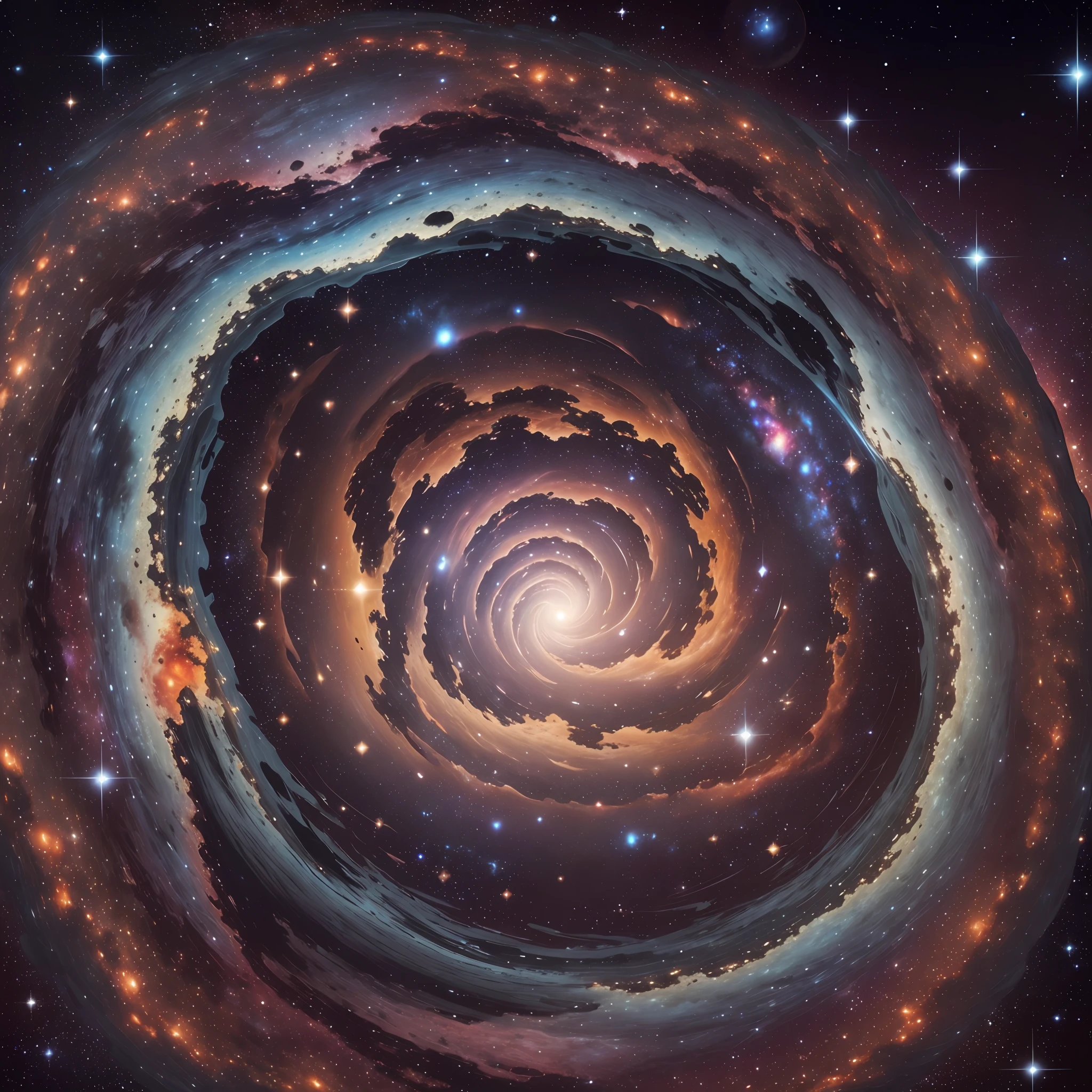 The Milky Way is a galaxy with a spiral structure, made up of about 400 billion stars. It presents a flat, disc-like structure about 100,000 light-years in diameter and about 2,000 light-years thick. The central region has a very bright nebula called the Milky Way Center, which has a supermassive black hole at its center. The central region of the Milky Way is surrounded by a spherical star cluster called the Silver Heart Sphere. The outer periphery of the Milky Way is surrounded by a halo of dark matter, which is made up of dark matter that cannot be detected by direct observation. There are also nebulae, star clusters, open clusters and starbursts in the Milky Way, which are formed by different stars. There are also planets, asteroids, comets and interstellar dust within the Milky Way, which float within the Milky Way. Overall, the Milky Way is a huge and mysterious celestial body that exhibits rich astronomical phenomena and beautiful landscapes --auto --s2