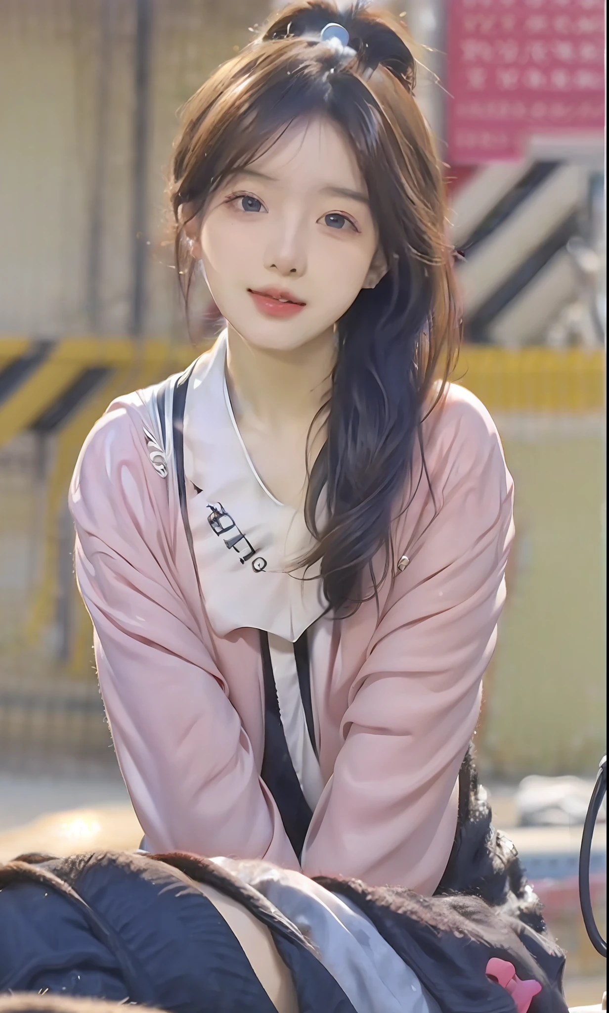(8k, RAW photo, photorealistic:1.25) ,( lipgloss, eyelashes, gloss-face, glossy skin, best quality, ultra highres, depth of field, chromatic aberration, caustics, Broad lighting, natural shading, Kpop idol) looking at the audience With serenity and goddess-like bliss,