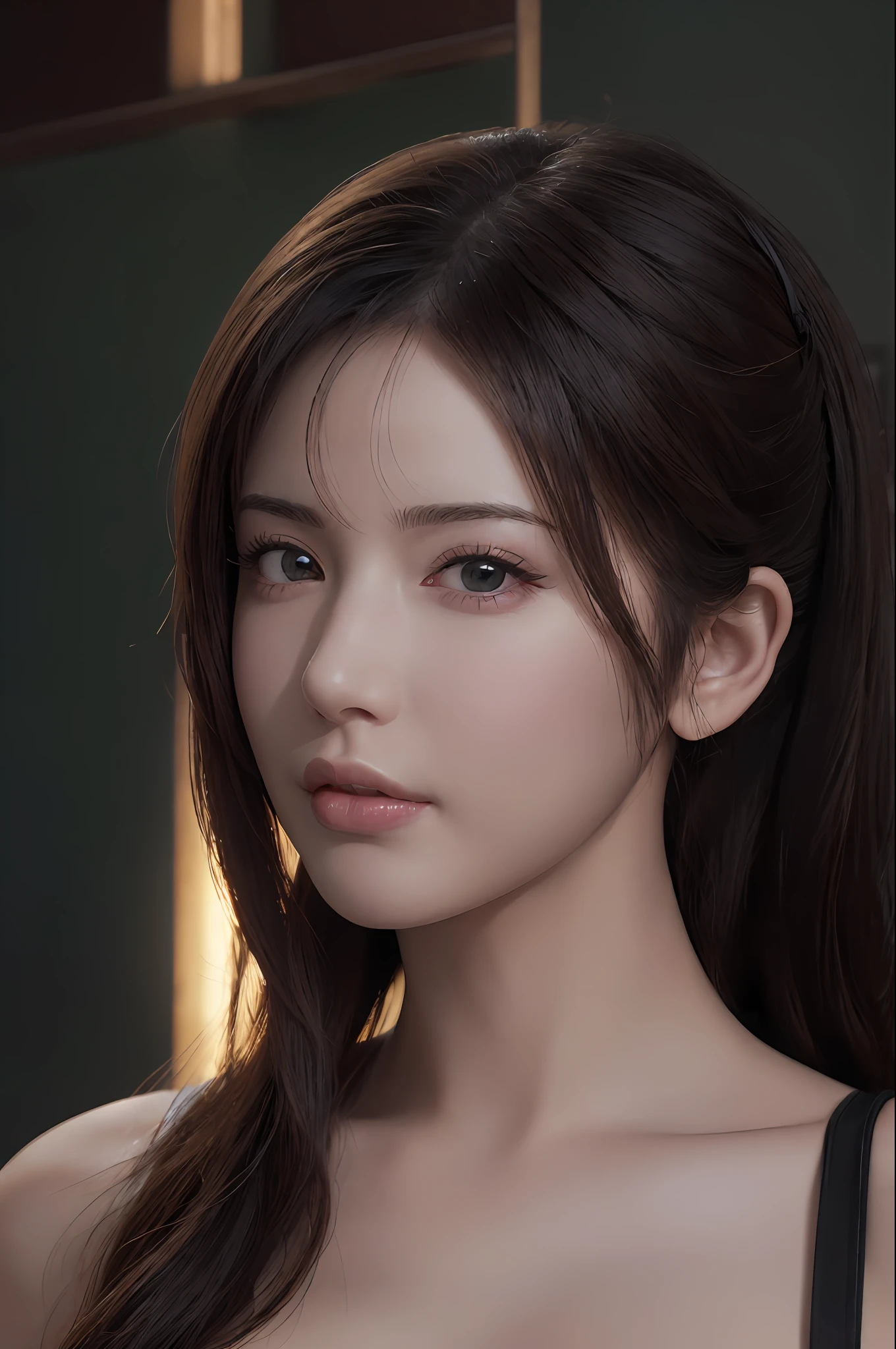 (Masterpiece: 1.3), (8k, Photorealistic, RAW Photo, Best Quality: 1.4), (1girl), Beautiful Face, (Realistic Face), Beautiful Hairstyle, Realistic Eyes, Beautiful Detail Eyes, (Realistic Skin), Beautiful Skin, Absurdity, Attractive, Ultra High Resolution, Ultra Realistic, High Definition, Golden Ratio, FF Tifa