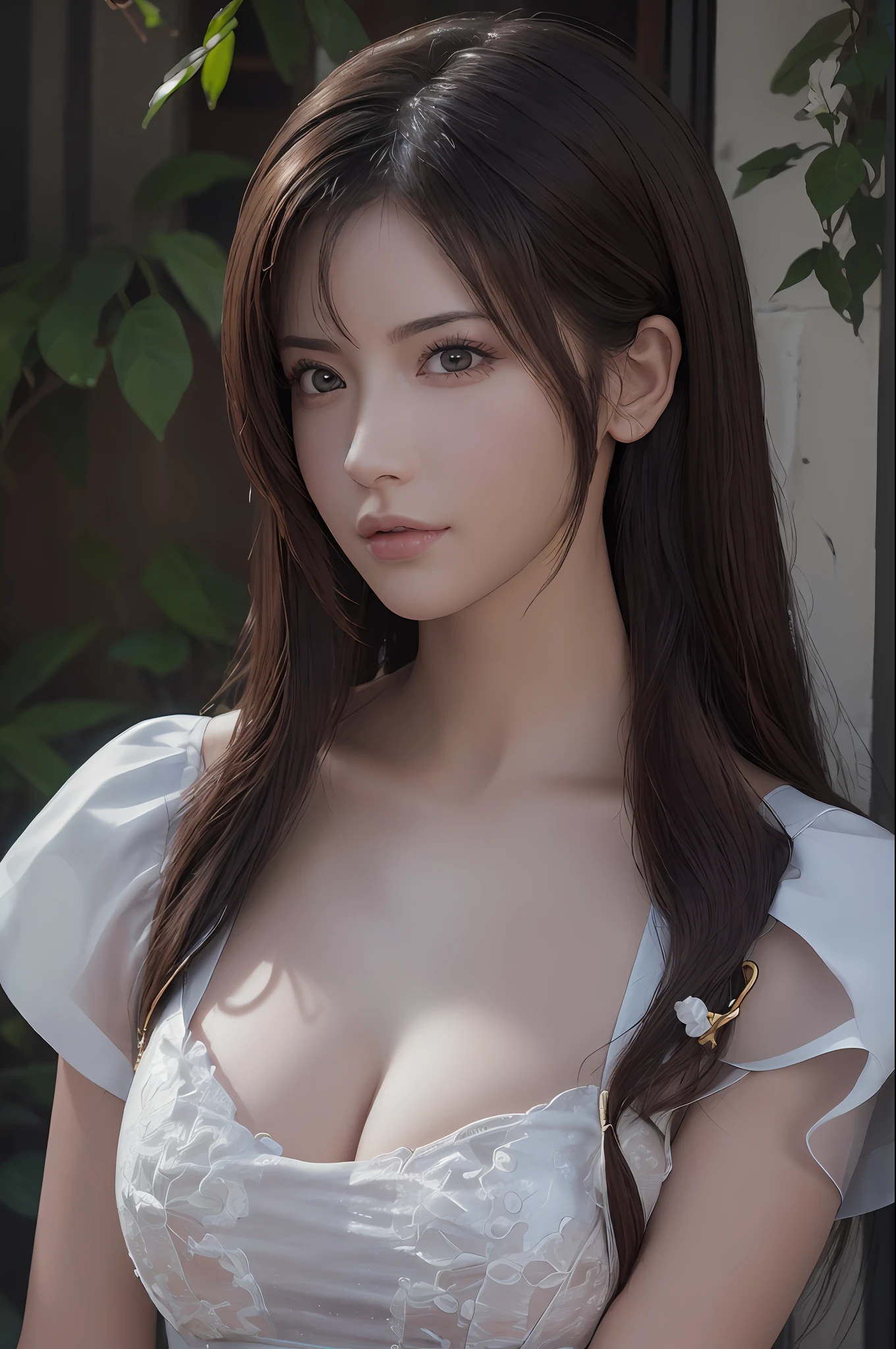 (Masterpiece: 1.3), (8k, Photorealistic, RAW Photo, Best Quality: 1.4), (1girl), Beautiful Face, (Realistic Face), Beautiful Hairstyle, Realistic Eyes, Beautiful Detail Eyes, (Realistic Skin), Beautiful Skin, Absurdity, Attractive, Ultra High Resolution, Ultra Realistic, High Definition, Golden Ratio, FF Tifa