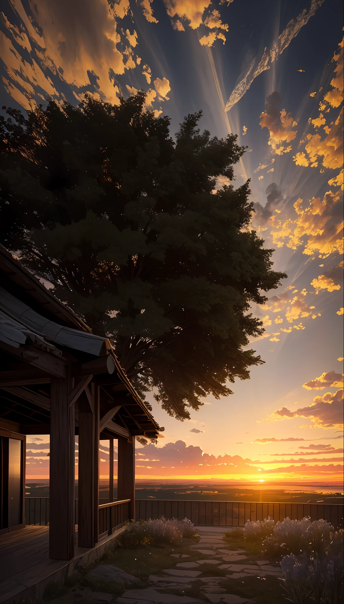 highres, imagination, (realistic), clear skies, composition, sunset, (hdr:1.5), outdoors, intricate details,