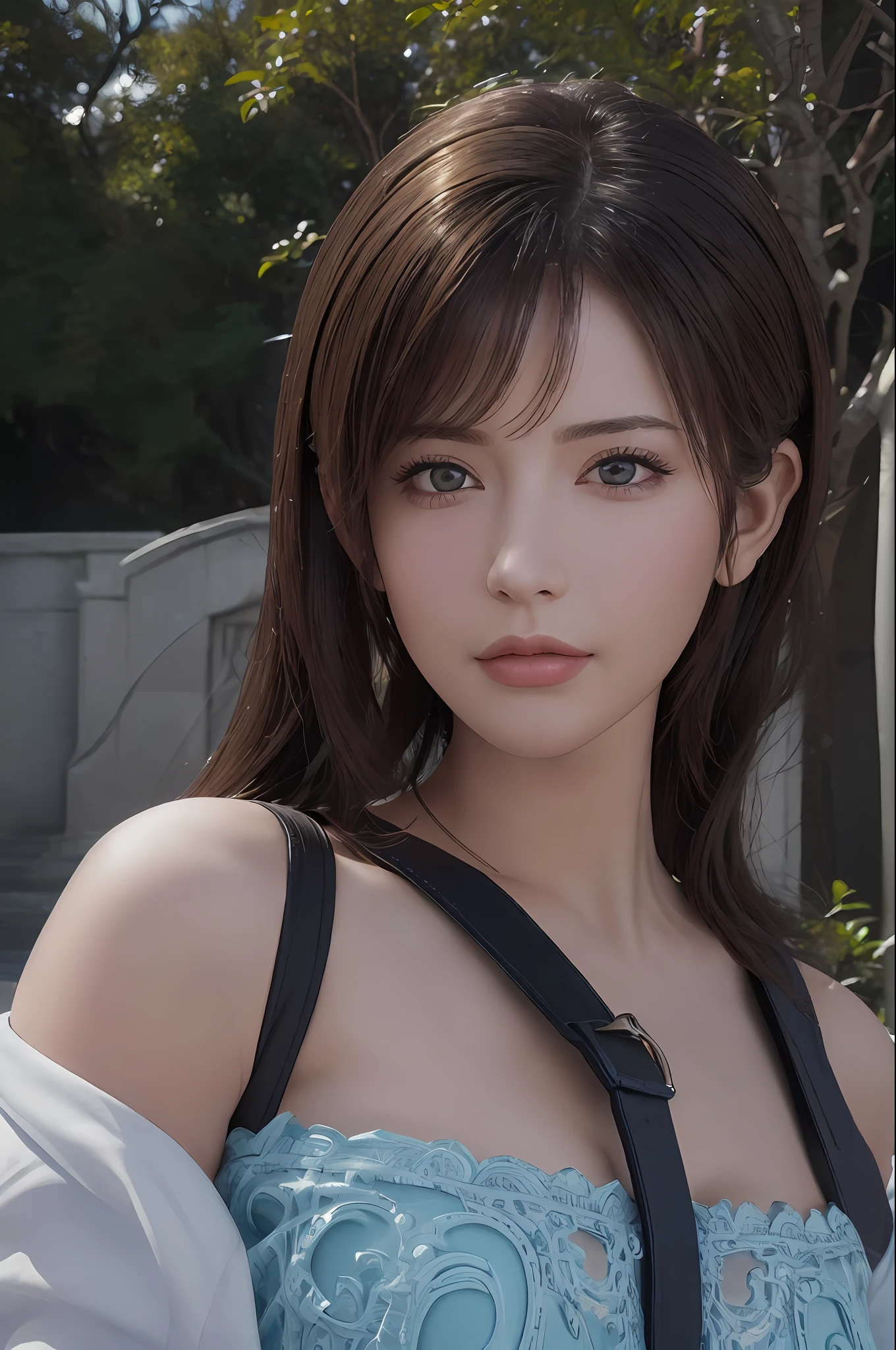 (Masterpiece: 1.3), (8k, Photorealistic, RAW Photo, Best Quality: 1.4), (1girl), Beautiful Face, (Realistic Face), Beautiful Hairstyle, Realistic Eyes, Beautiful Detail Eyes, (Realistic Skin), Beautiful Skin, Absurdity, Attractive, Ultra High Resolution, Ultra Realistic, High Definition, Golden Ratio, FF Tifa