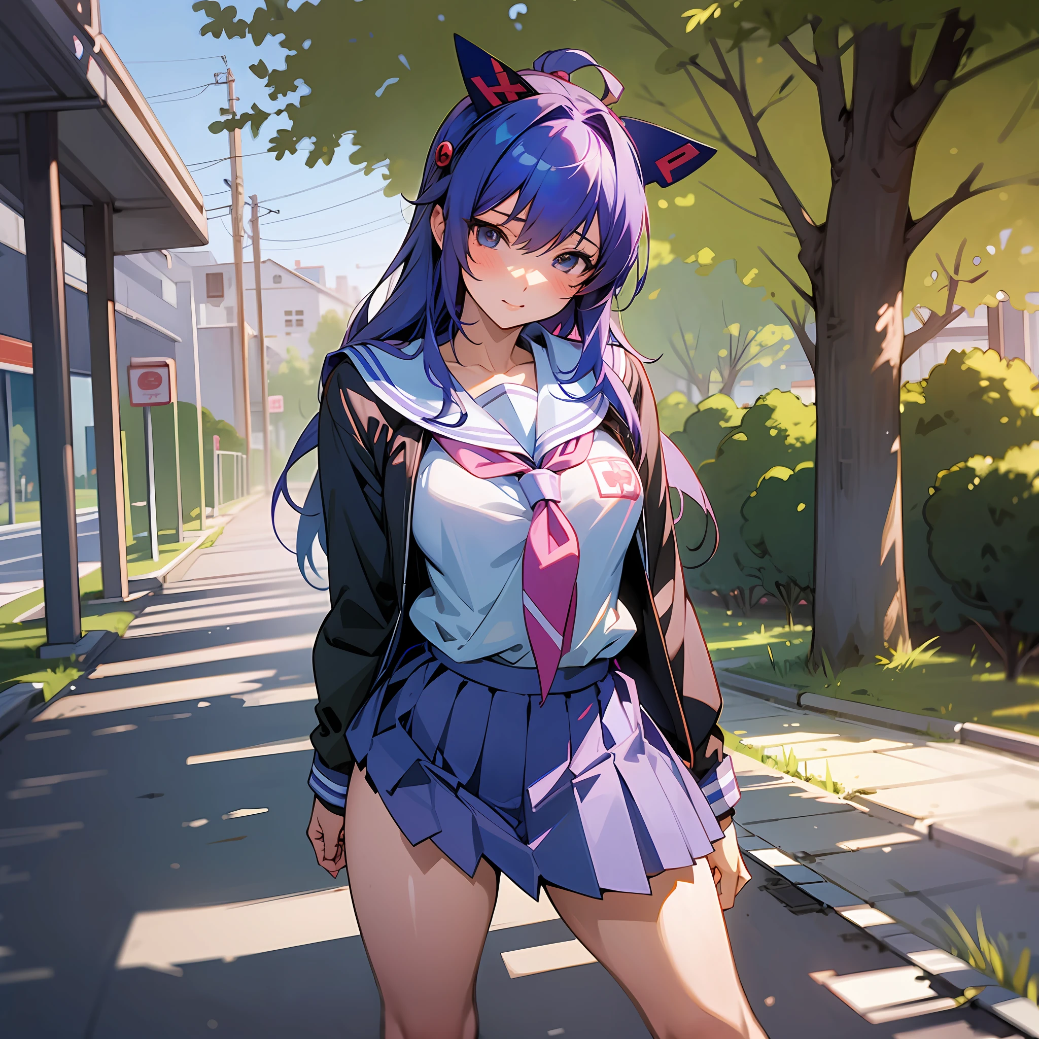 anime girl in a school uniform posing for a picture, realistic schoolgirl, hyperrealistic schoolgirl, a hyperrealistic schoolgirl, school girl, (sfw) safe for work, ecchi anime style, of a schoolgirl posing, beautiful anime high school girl, ikki tousen, asuka suit under clothes!, cyber school girl, ecchi style, cute schoolgirl --auto --s2
