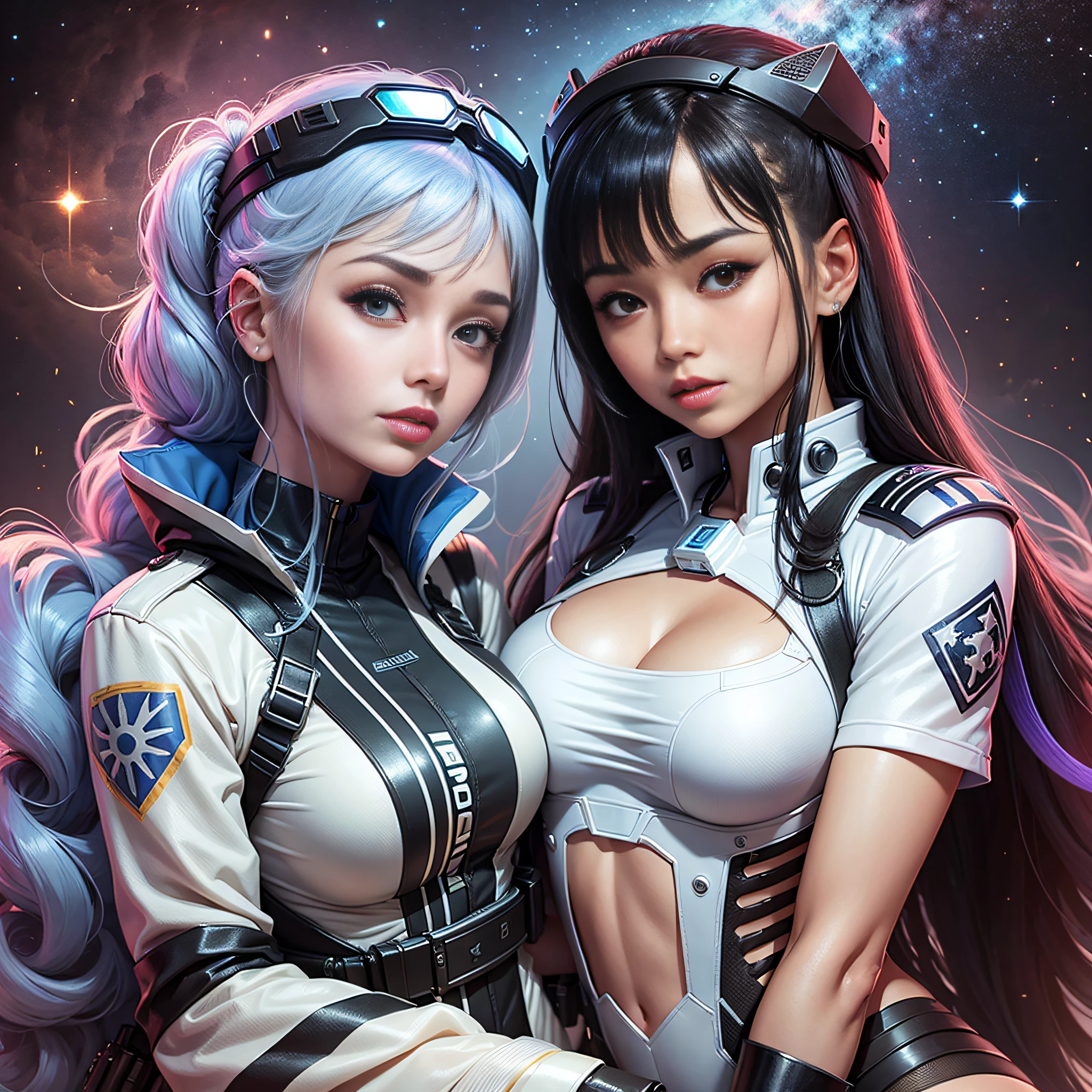 Galactic Federation female investigator, sexy young female duo, Yuri and Kiyui