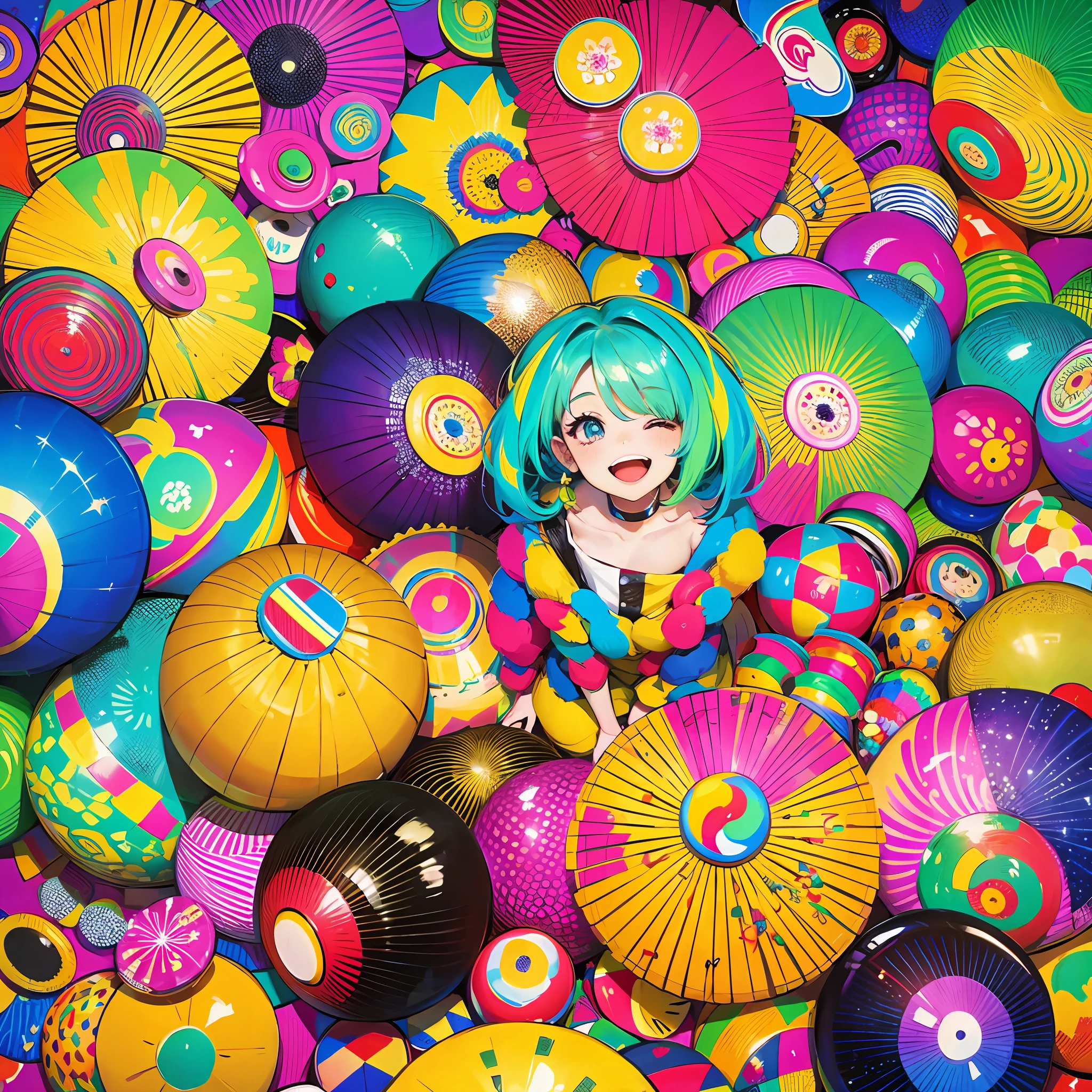 Masterpiece, people smiling in a cheerful environment and full of vibrant colors --auto --s2