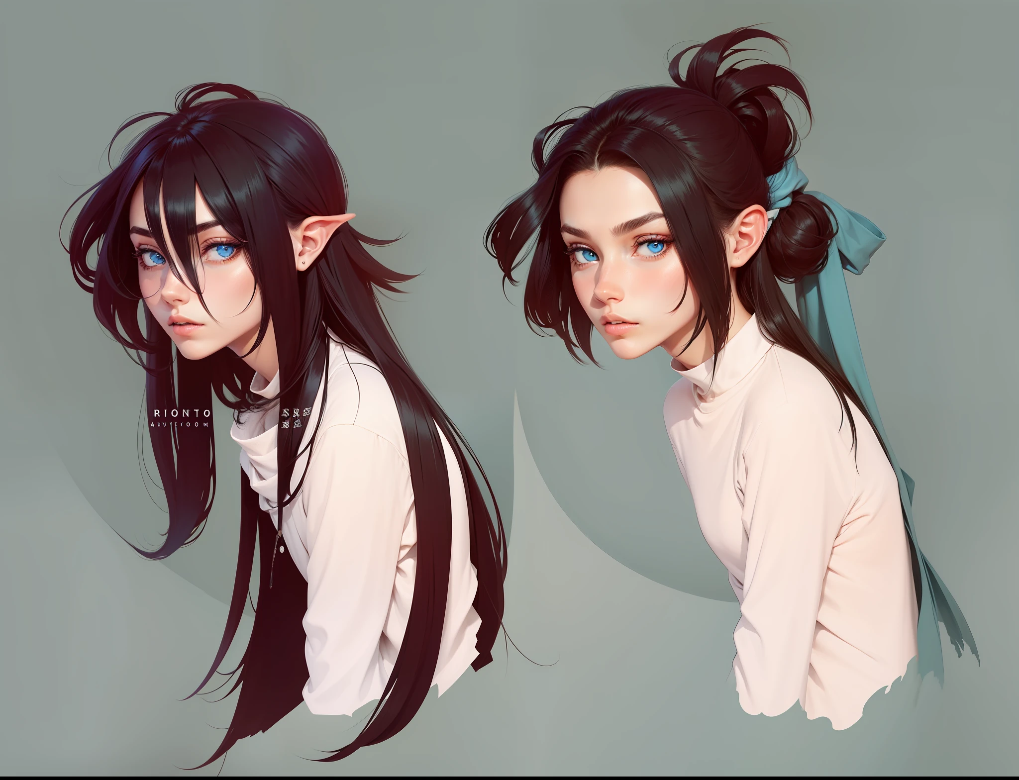 Black hair, blue eyes, long clothes --auto --s2