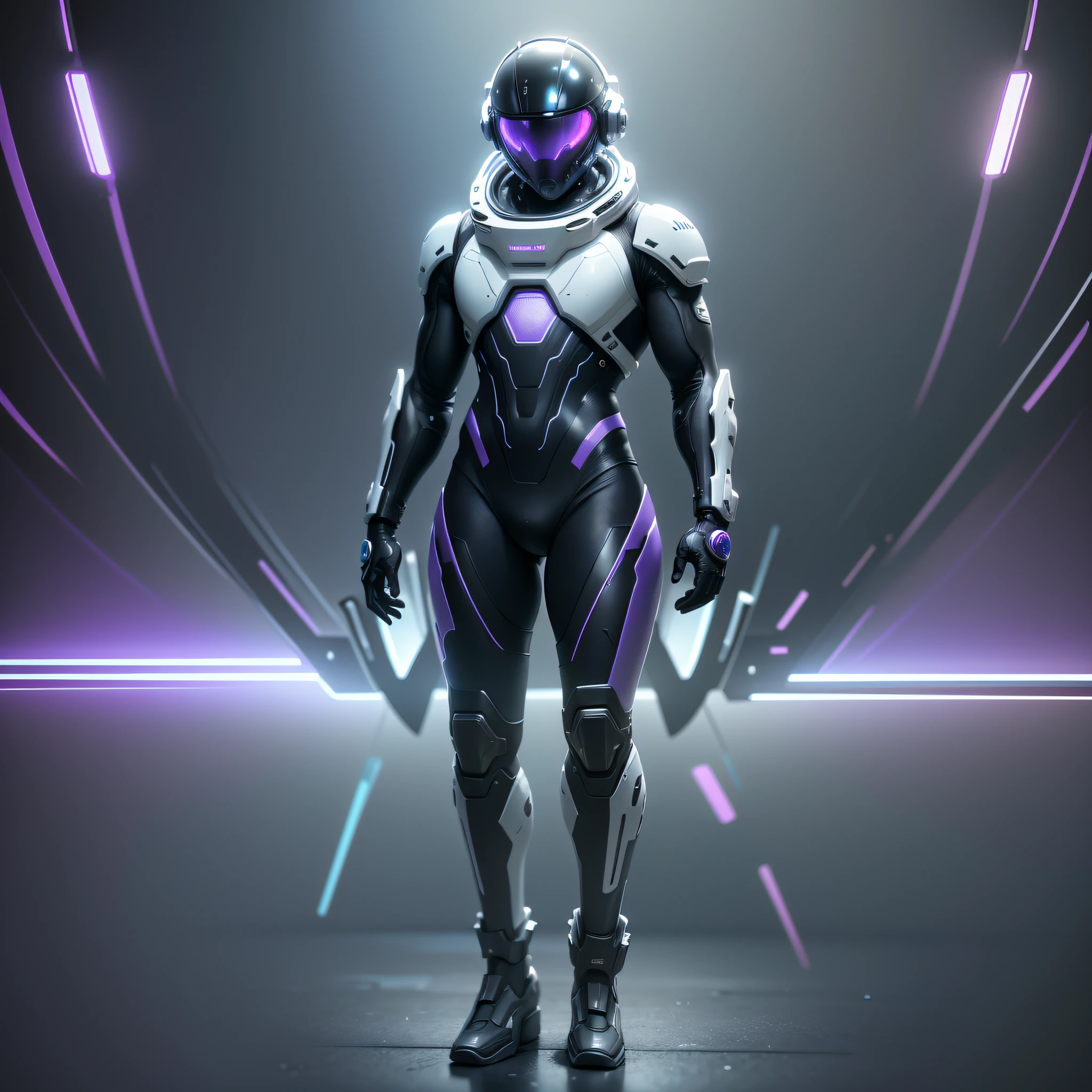 futuristic astronaut, man, ultra realistic, enough detail, helmet with video full of reflections, cyberpunk, black and purple costume + Whole Body + Ultra realistic, Face Detailed, Ultra Realistic Details, Cinematic Style Light Clear + Full Body, 8k, Render, Ultra Detailed, Side Light, Sunlight, Beauty Light, Clear Light --V 5 --auto --s2