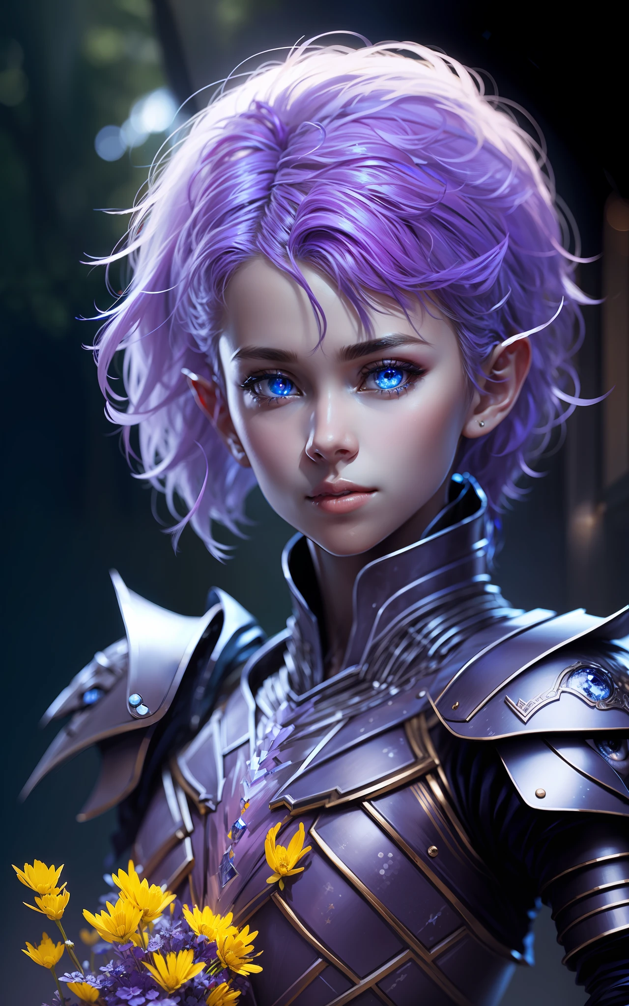 very blue and sparkling eyes