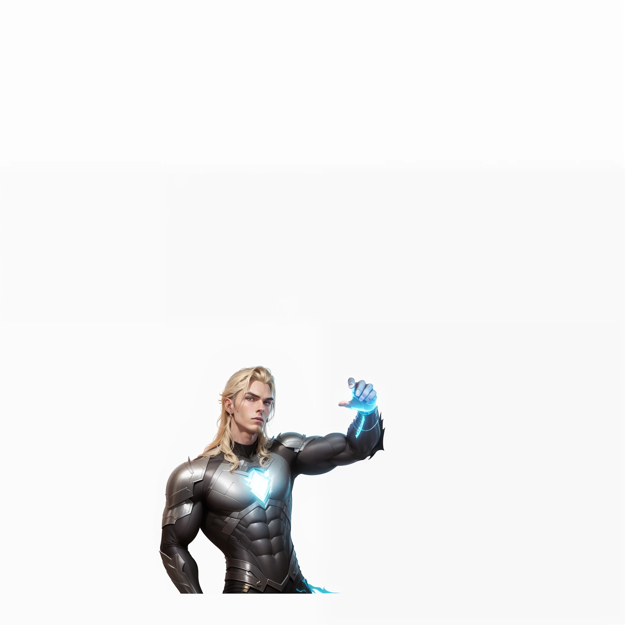 Arafed young man with long blonde hair 21 years old without a beard in a graphite or black wetsuit with bright orange veins like led, Boys Homelander, no beard, smooth skin, Quicksilver, 3D render of Jerma 9 8 5, homelander, full portrait of Electromancer, Human Torch, light background, Reed Richards, Aquaman, amazing wallpaper,  powerful male man, he man, On the wall there is the name SPINNER written in neon --auto --s2