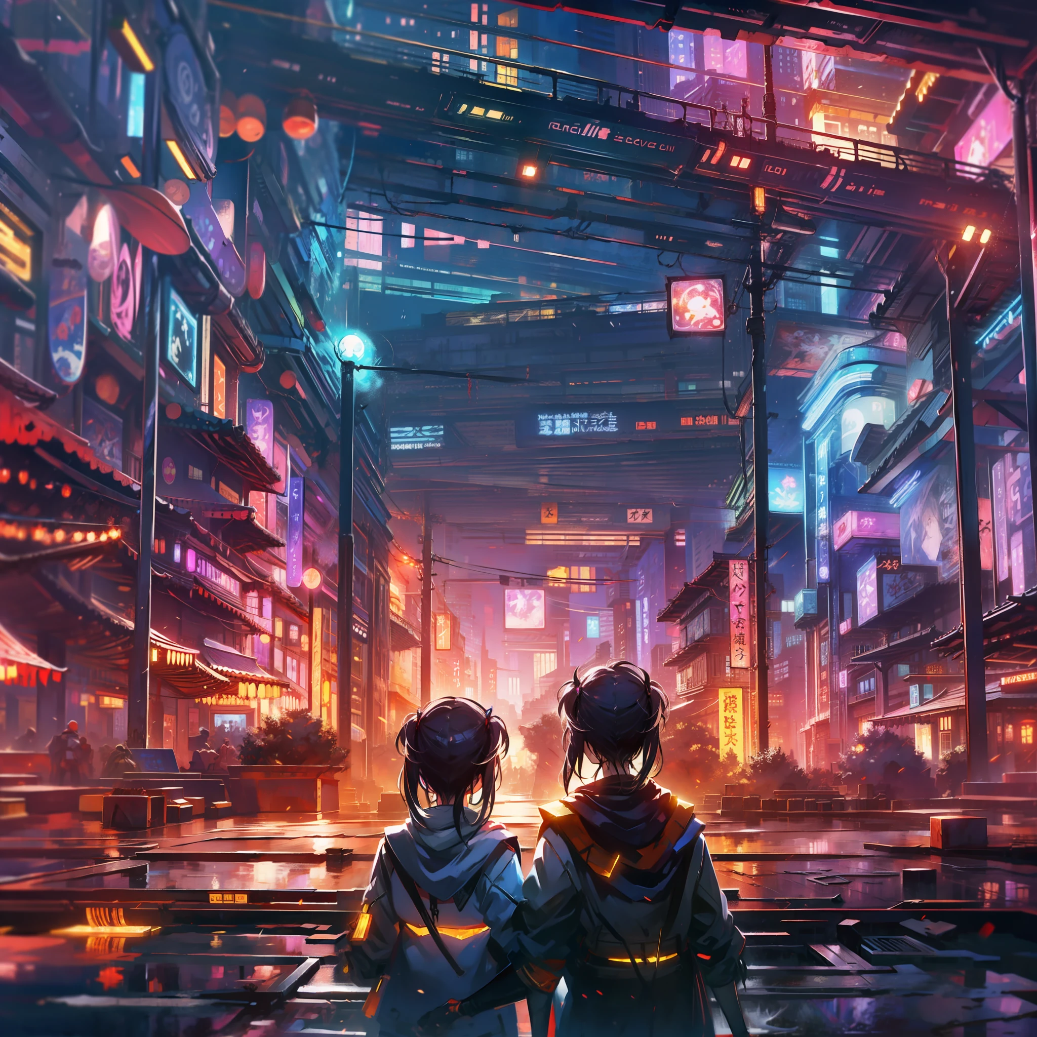 Tech-and-soci-urban, dark, flickering