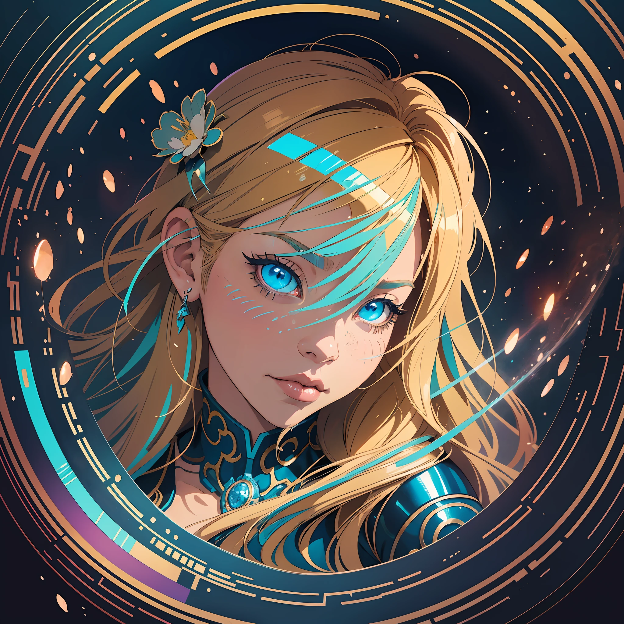 300dpi, a close up of a AVRIL LAVIGNE with long blonde hair and blue eyes, detailed digital anime art, artgerm on artstation pixiv, digital anime illustration, artgerm. anime illustration, fantasy art style, alphonse mucha and rossdraws, artgerm. high detail, extremely detailed artgerm, anime fantasy illustration, digital anime art, beautiful anime art style, chromic aberration, action packed,light placement art, luminism, minimalism, intricate complex painting matrix, ultra high contrast, detailed busy painting matrix, wide angle lens, bioluminescence, bouncing lighting, intricate reflections, best shadows, best lighting, best postprocessing, artistic filters, ambient occlusion, romanticism