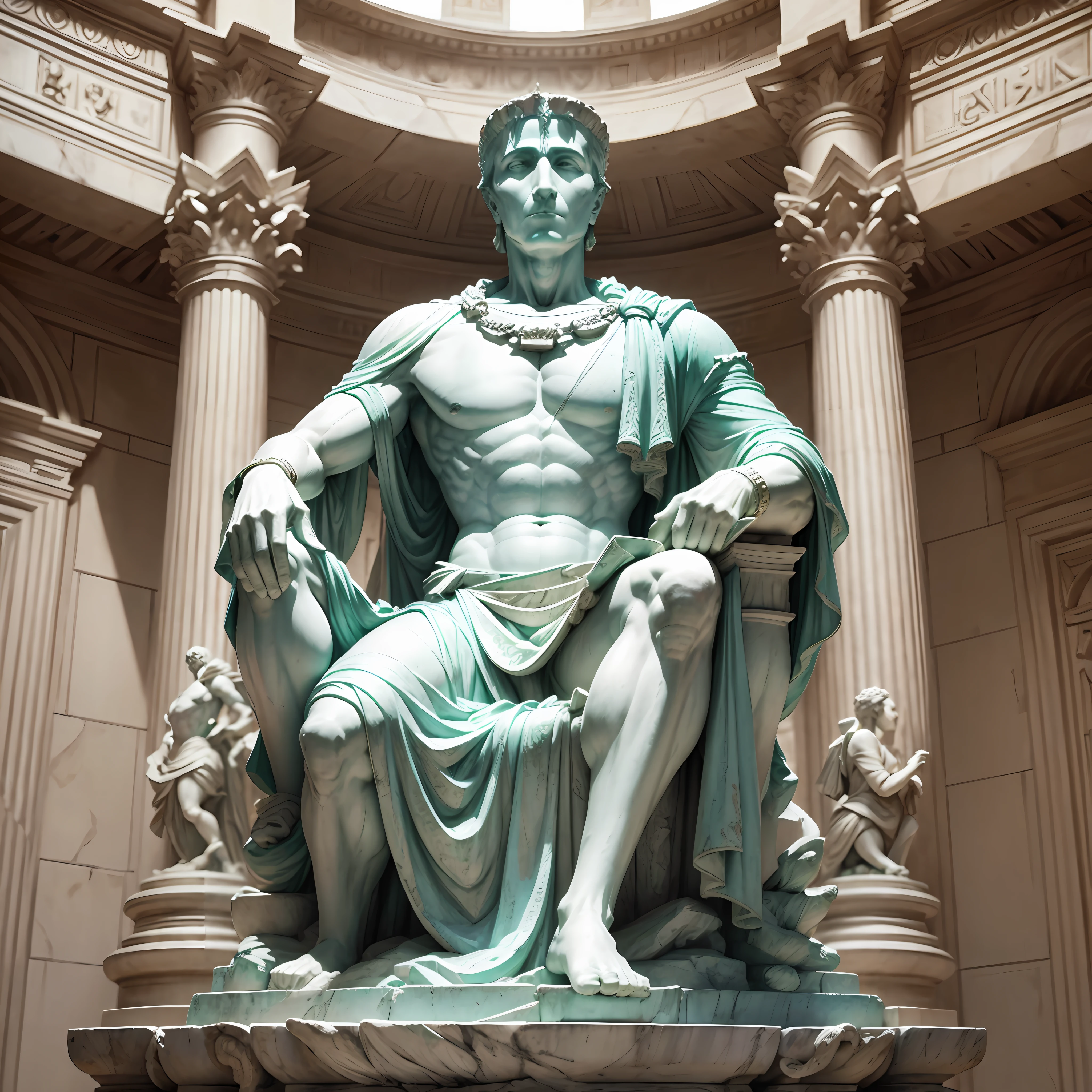 statue of julius caesar in a place that looks like olympus --auto --s2