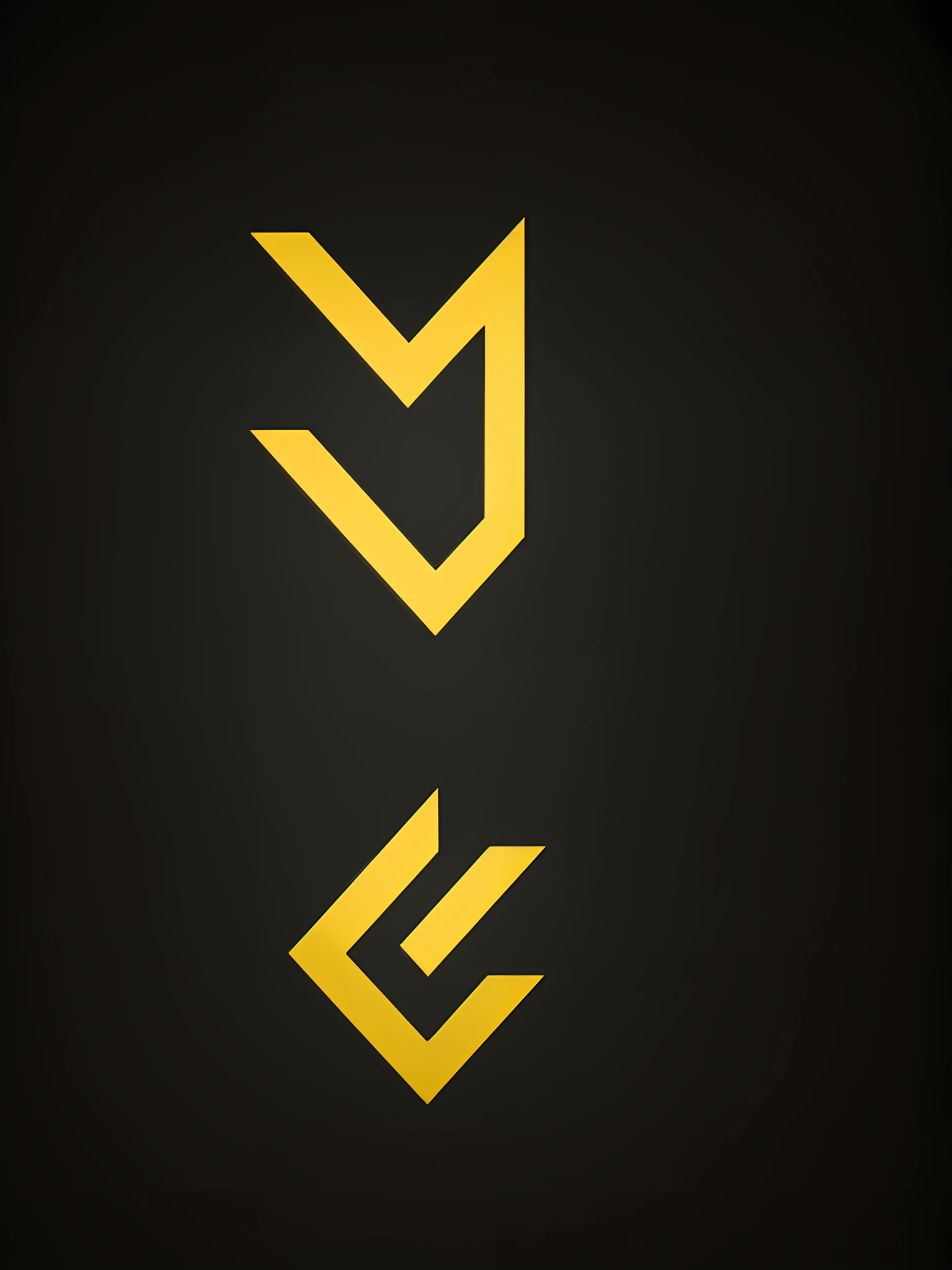 Logo, letter M, line art logo, black, gold, minimal and solid background — v 5