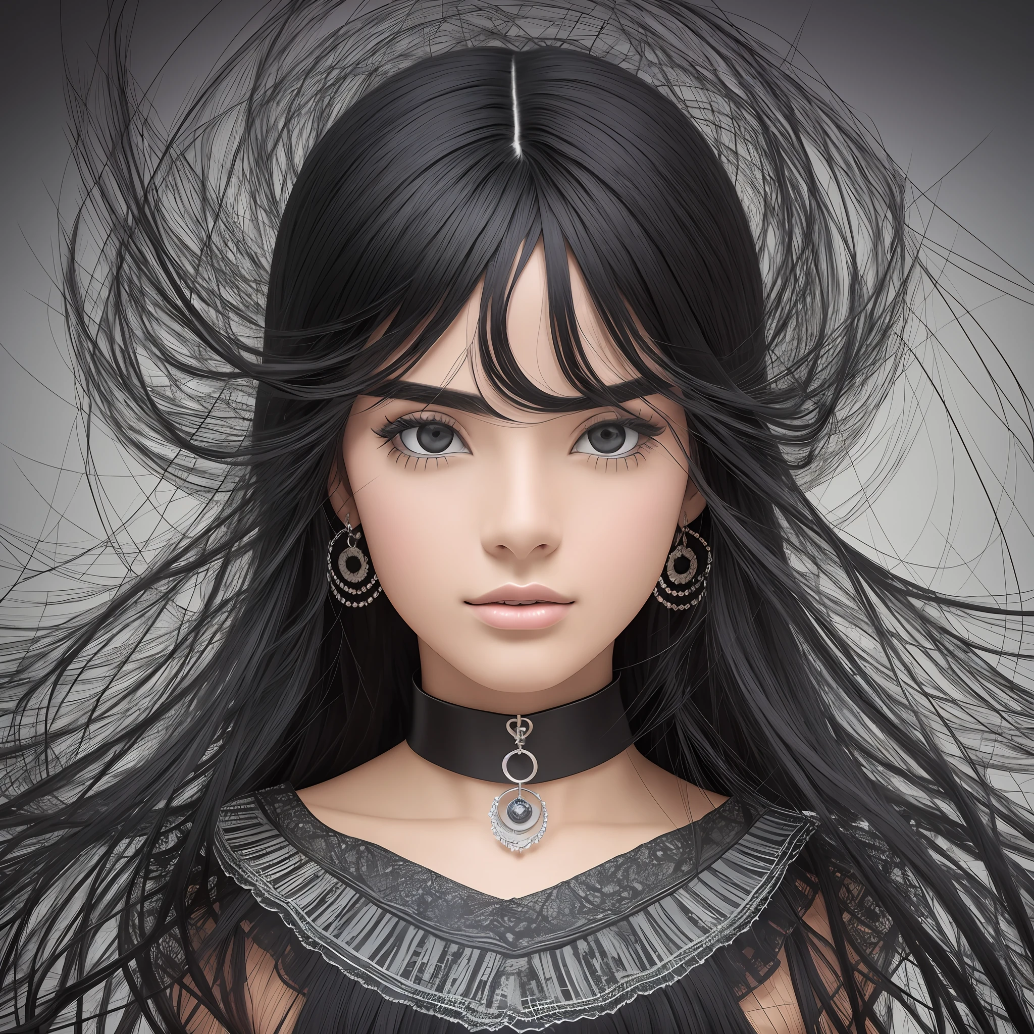 black hair, Surrealism, 8k, super detail --auto --s2