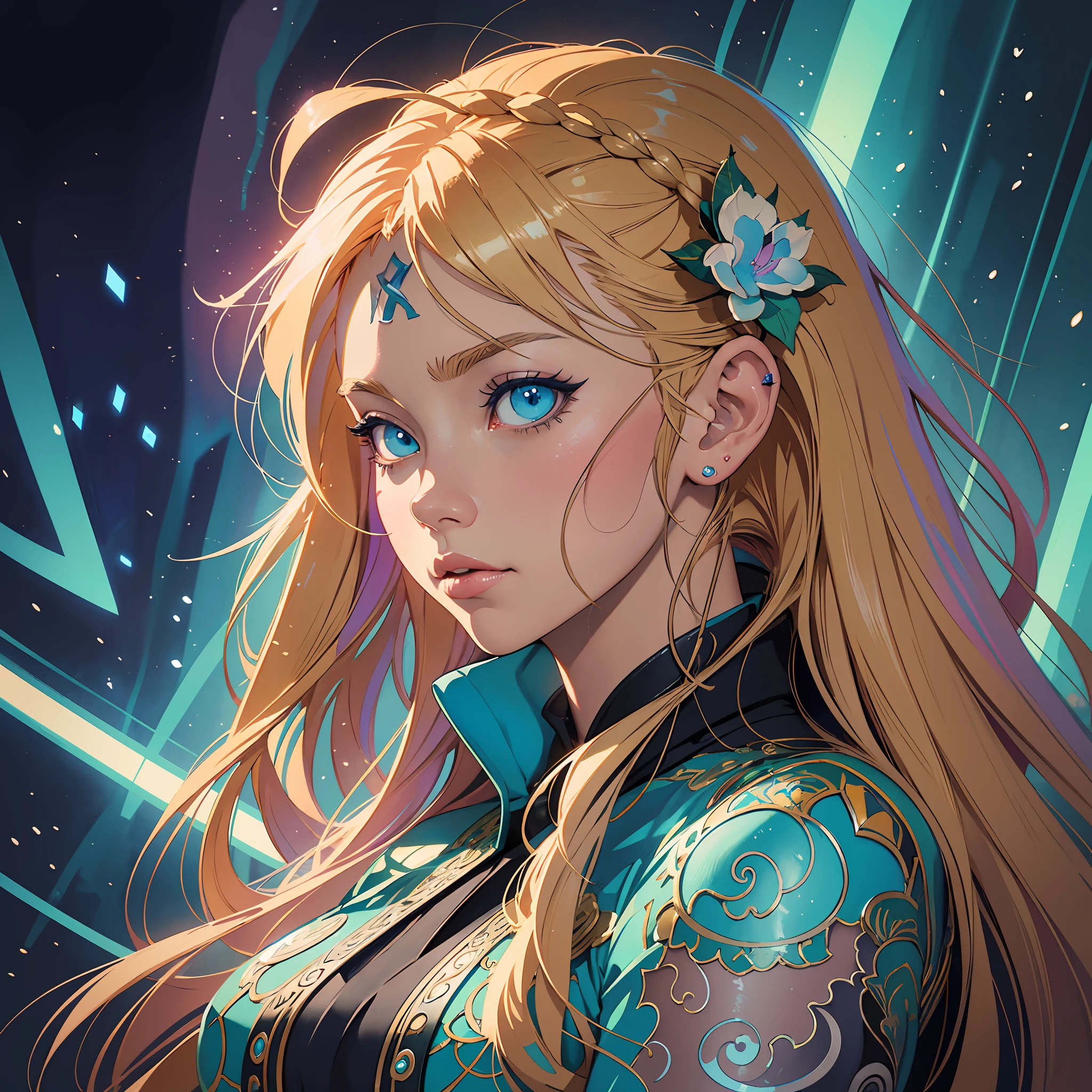 32k resolution, a close up of a AVRIL LAVIGNE with long blonde hair and blue eyes, detailed digital anime art, artgerm on artstation pixiv, digital anime illustration, artgerm. anime illustration, fantasy art style, alphonse mucha and rossdraws, artgerm. high detail, extremely detailed artgerm, anime fantasy illustration, digital anime art, beautiful anime art style, chromic aberration, action packed,light placement art, luminism, minimalism, intricate complex painting matrix, ultra high contrast, detailed busy painting matrix, wide angle lens, bioluminescence, bouncing lighting, intricate reflections, best shadows, best lighting, best postprocessing, artistic filters, ambient occlusion, romanticism