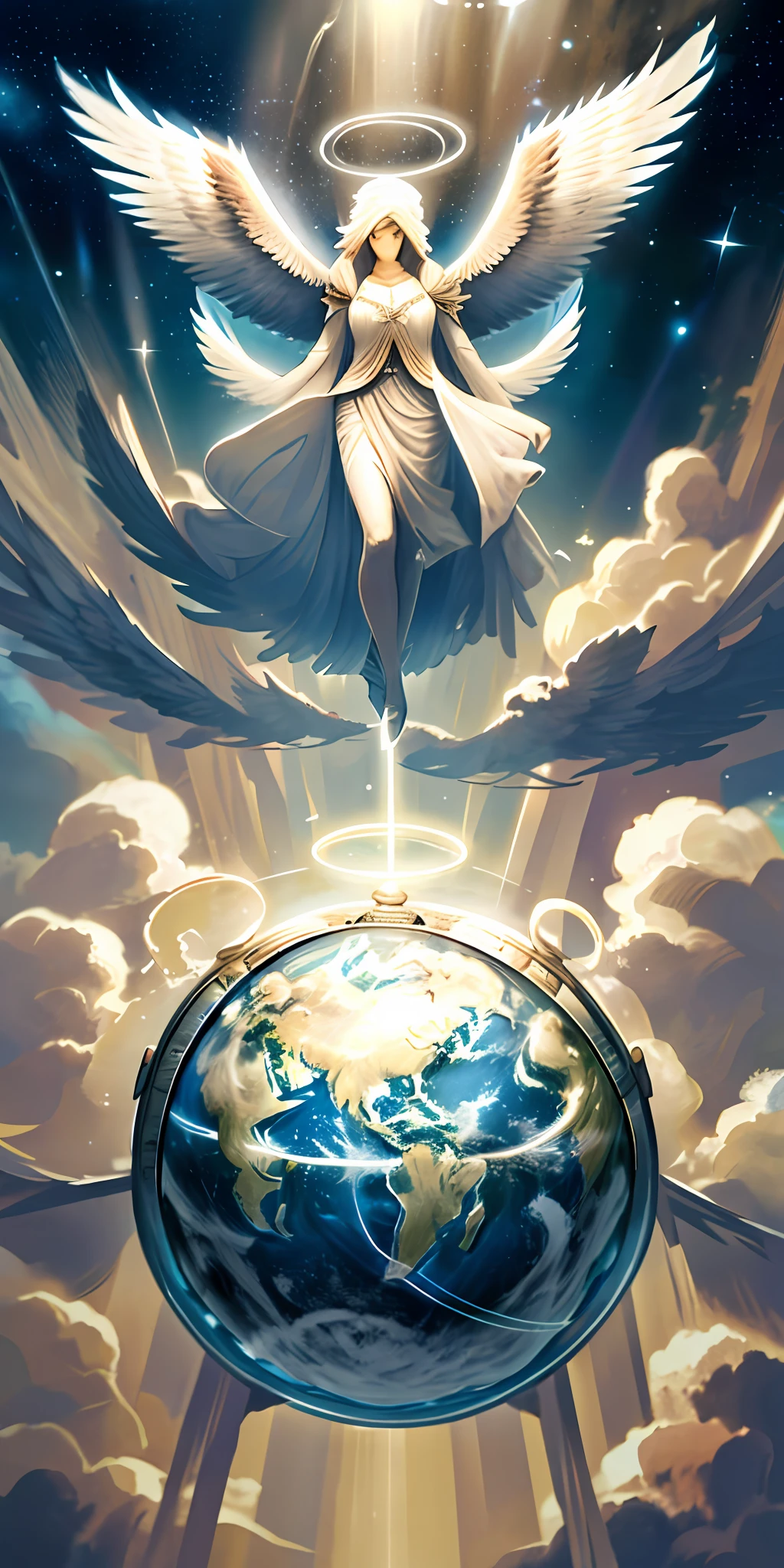 Angelic eagle, planet Earth,