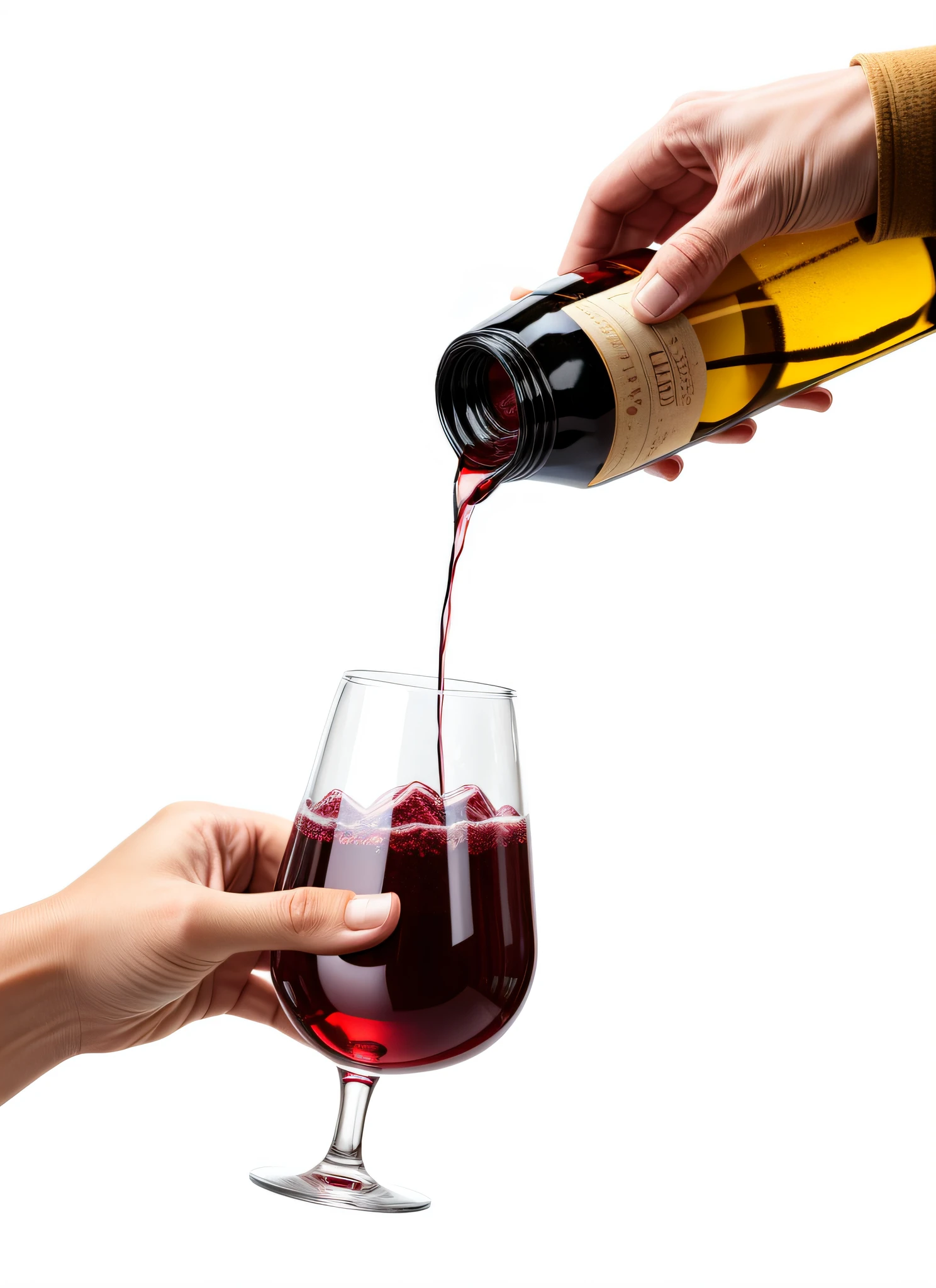 wine bottle neck, pouring wine