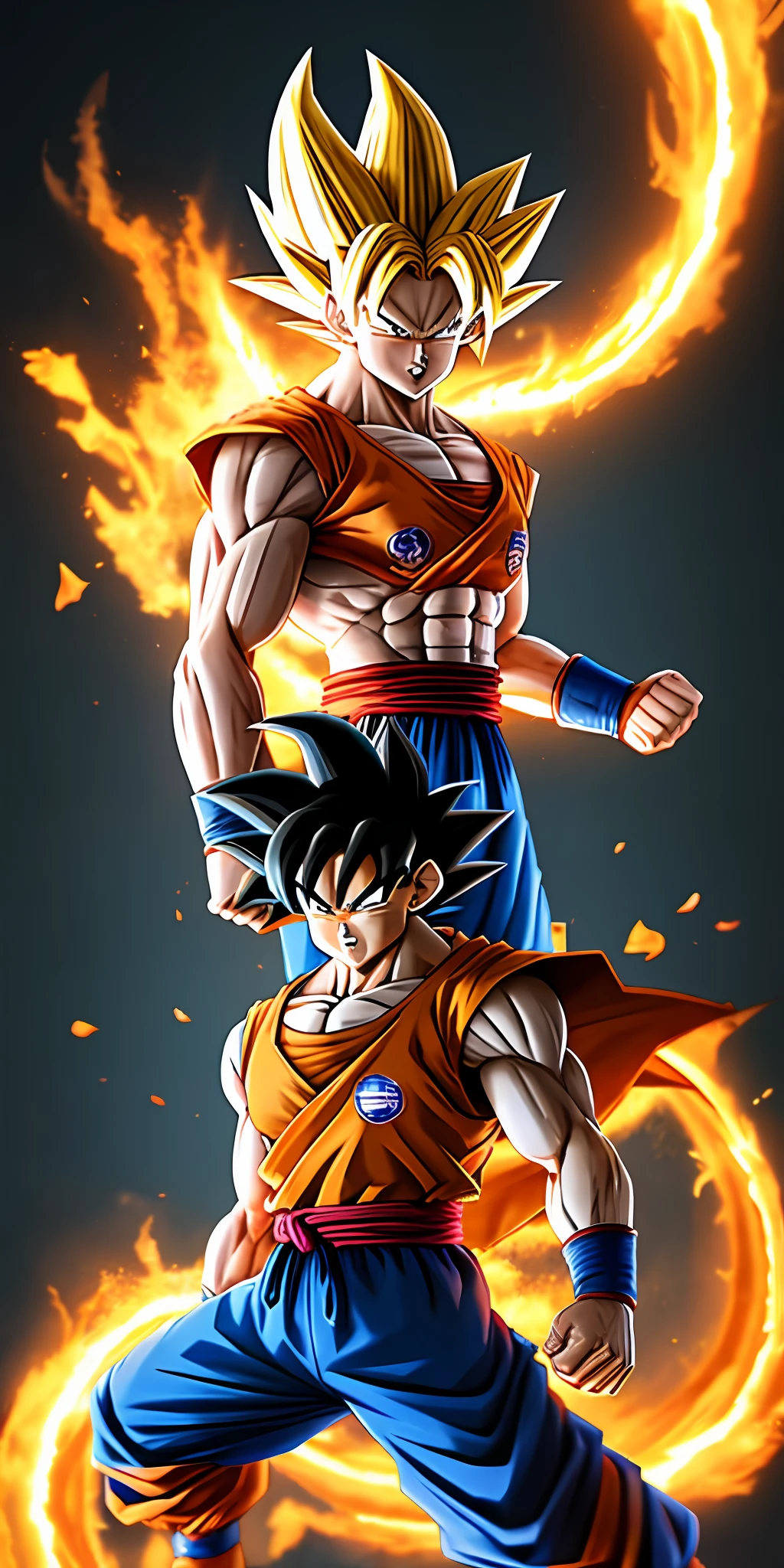 GOKU Dragon Ball super strong muscle, ultra detail, octane rendering, 16k