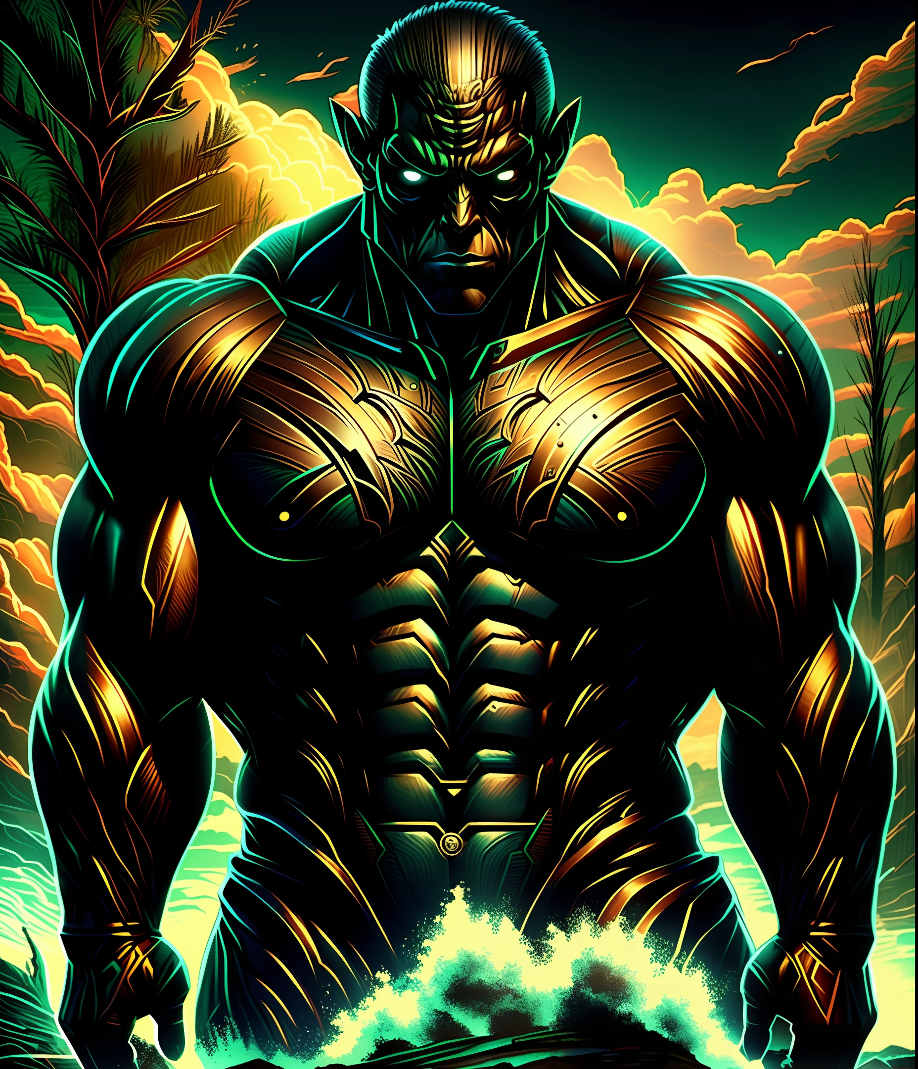 A dark-skinned muscular man with no clothes photorealistic 4K quality cinema