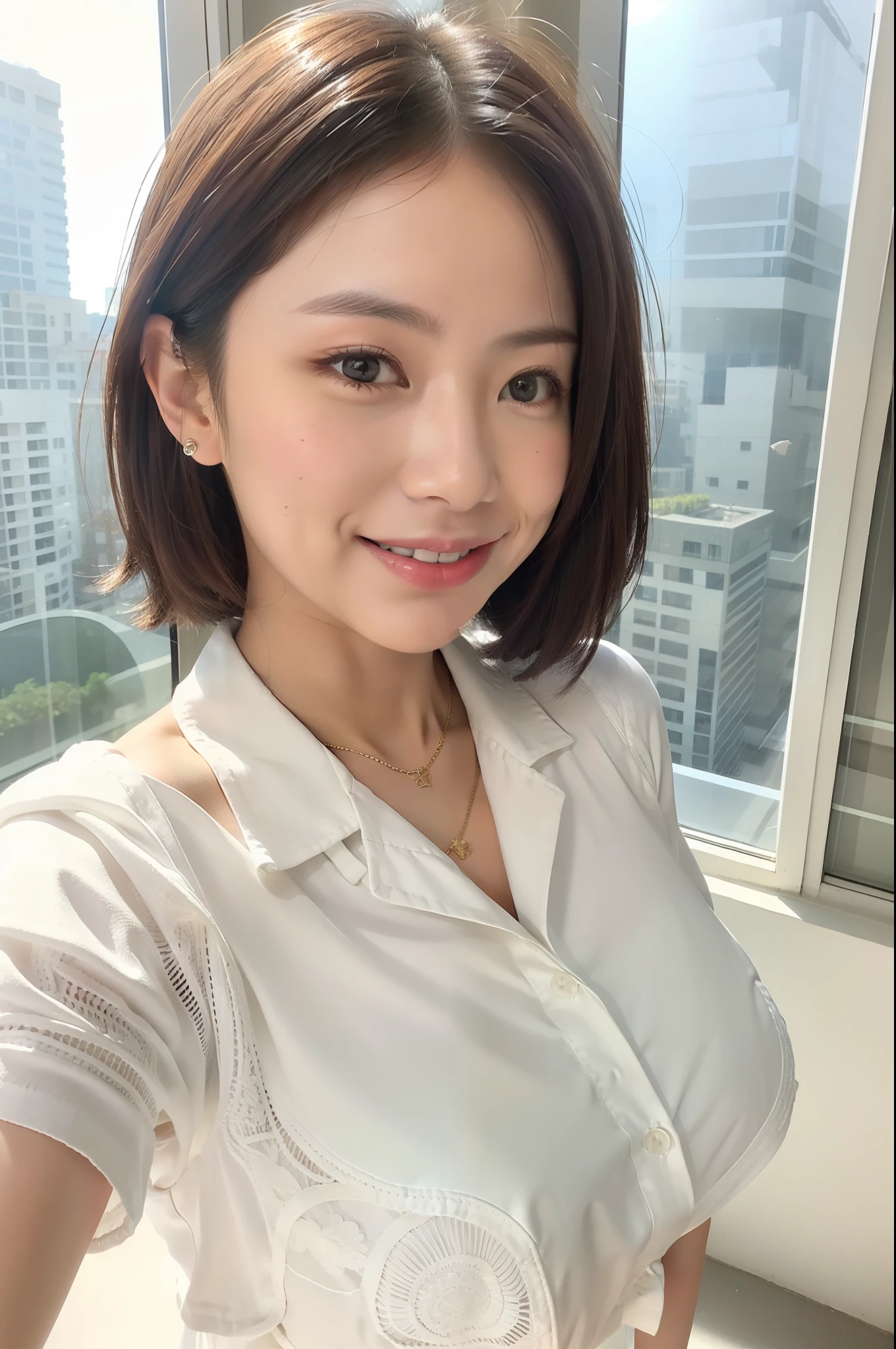 Smile, daytime, white clothes