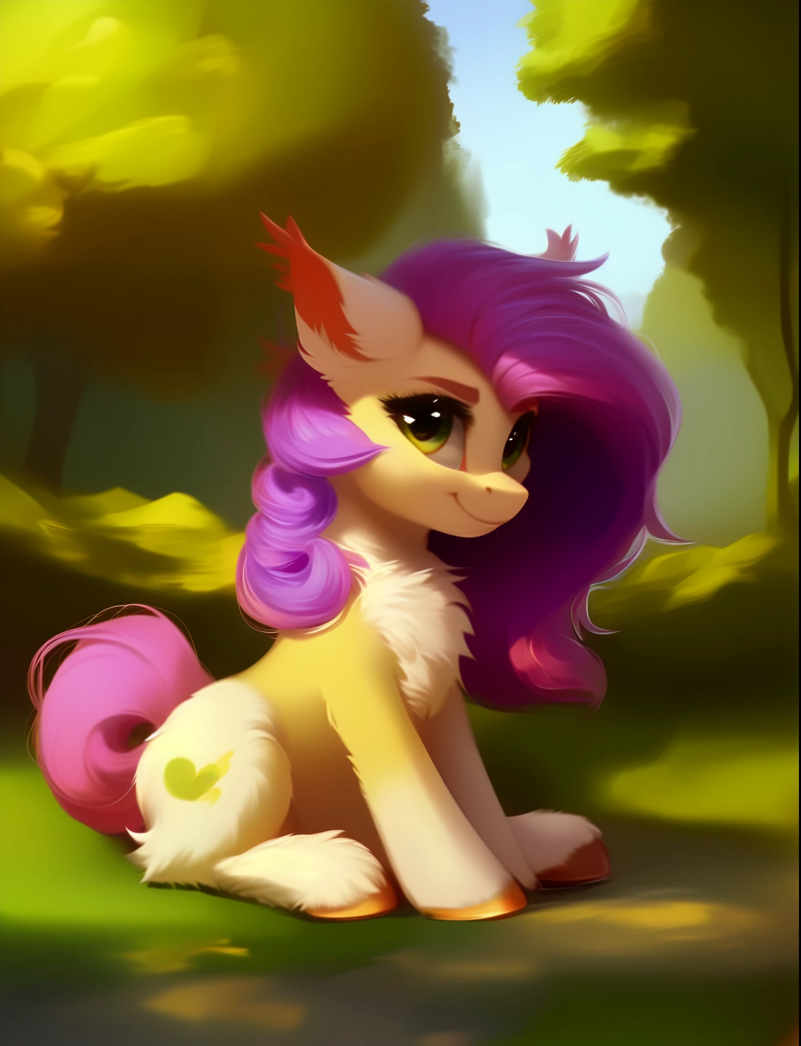 rating_safe, score_9, a cute bat pony, fluffy, feral pony