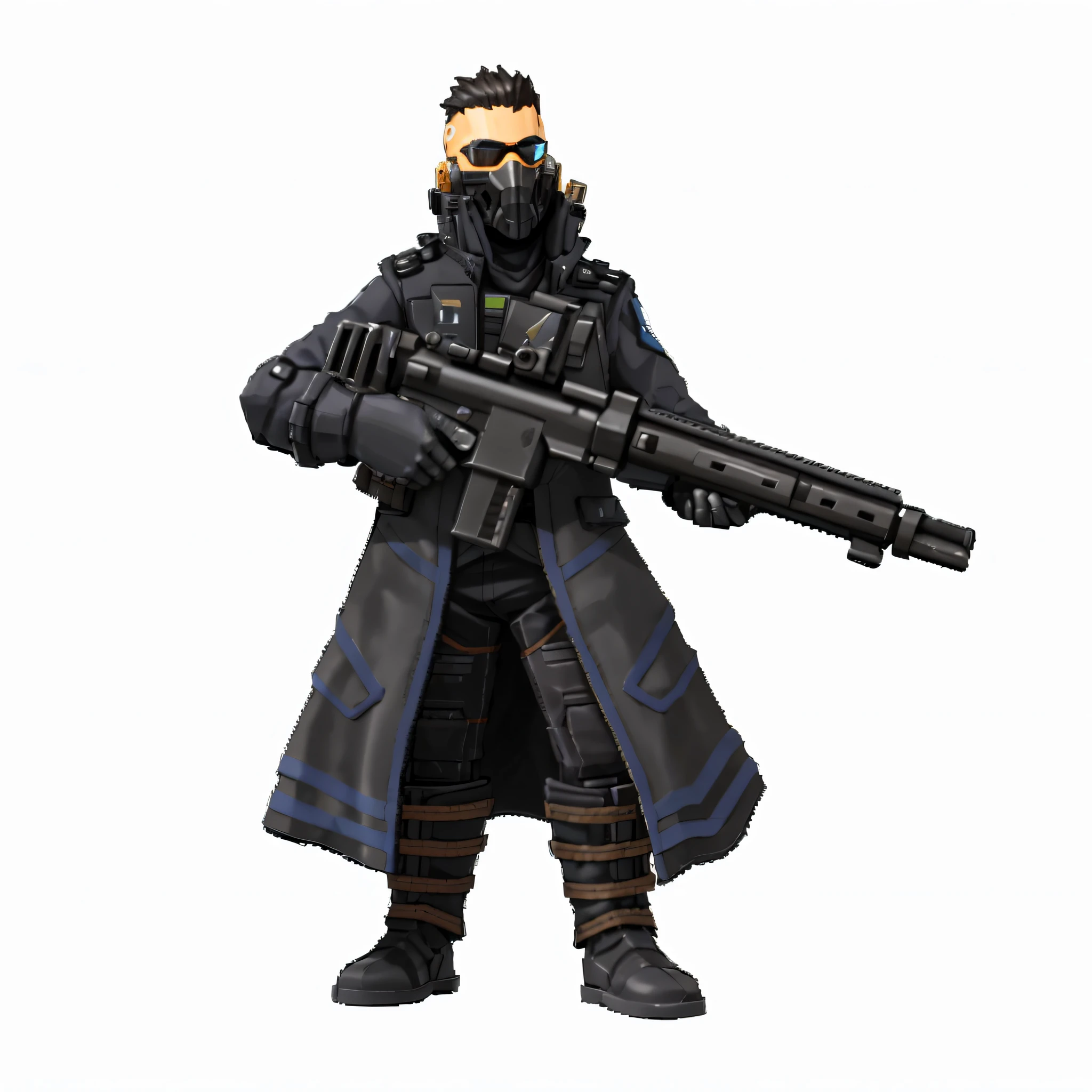 arafed soldier with a gun and a helmet on, cyberpunk soldier, in style of apex legends, starfinder character, jetstream sam from metal gear, cyberpunk street goon, wraith from apex legends, apex legends character, clothed in stealth armor, plastic action figure, omen from valorant, pvc posable figure, sci-fi soldier, pvc figurine