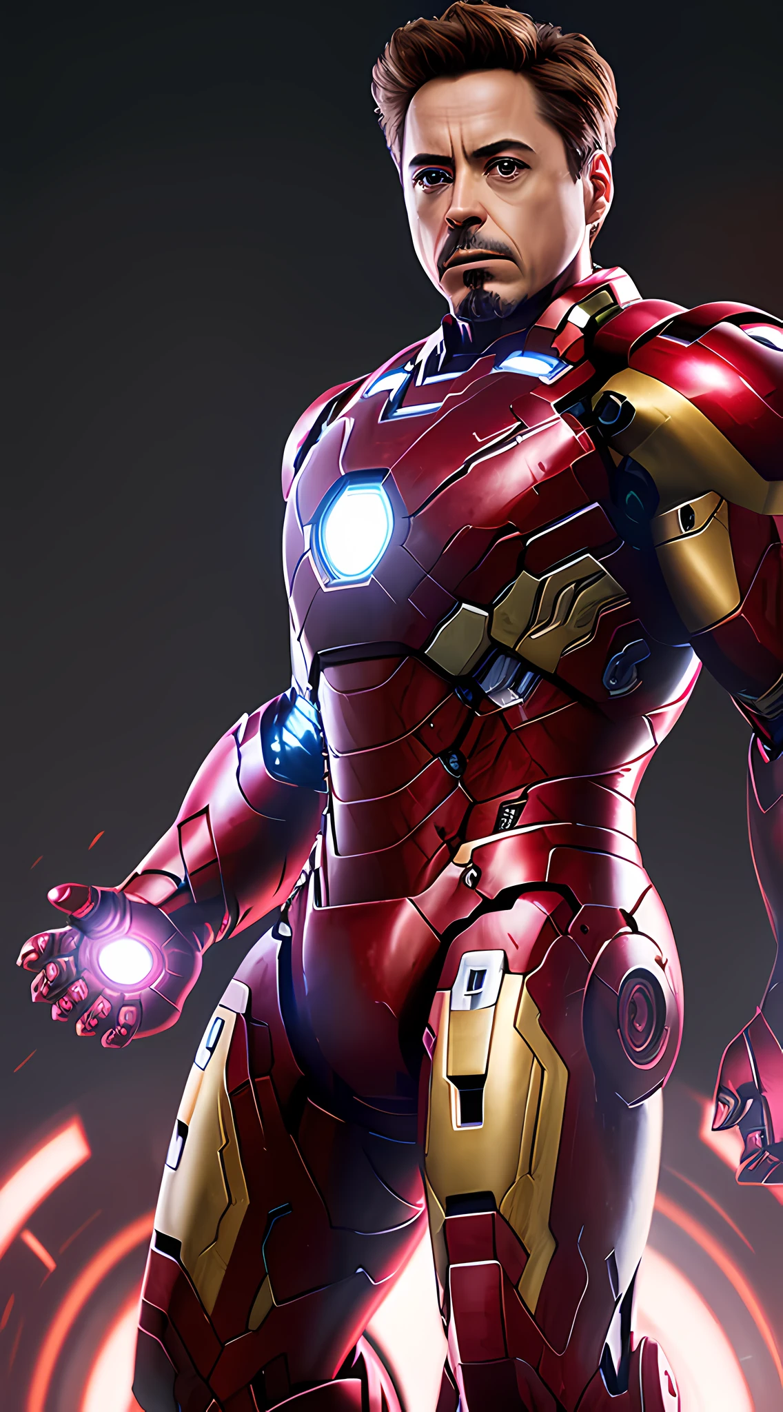 (capture Robert Downey Jr's heroic and powerful unbeatable Iron Man aura), (photorealistic), (soft, cinematic lighting), (ultra-realistic details), (ultra-high definition, 16k resolution), (high-quality octane texture), (trending on ArtStation)