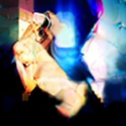 A young girl with white skin and blue hair, slim, without clothes, lying with her legs open, with a little hair on her, and with full breasts --auto --s2