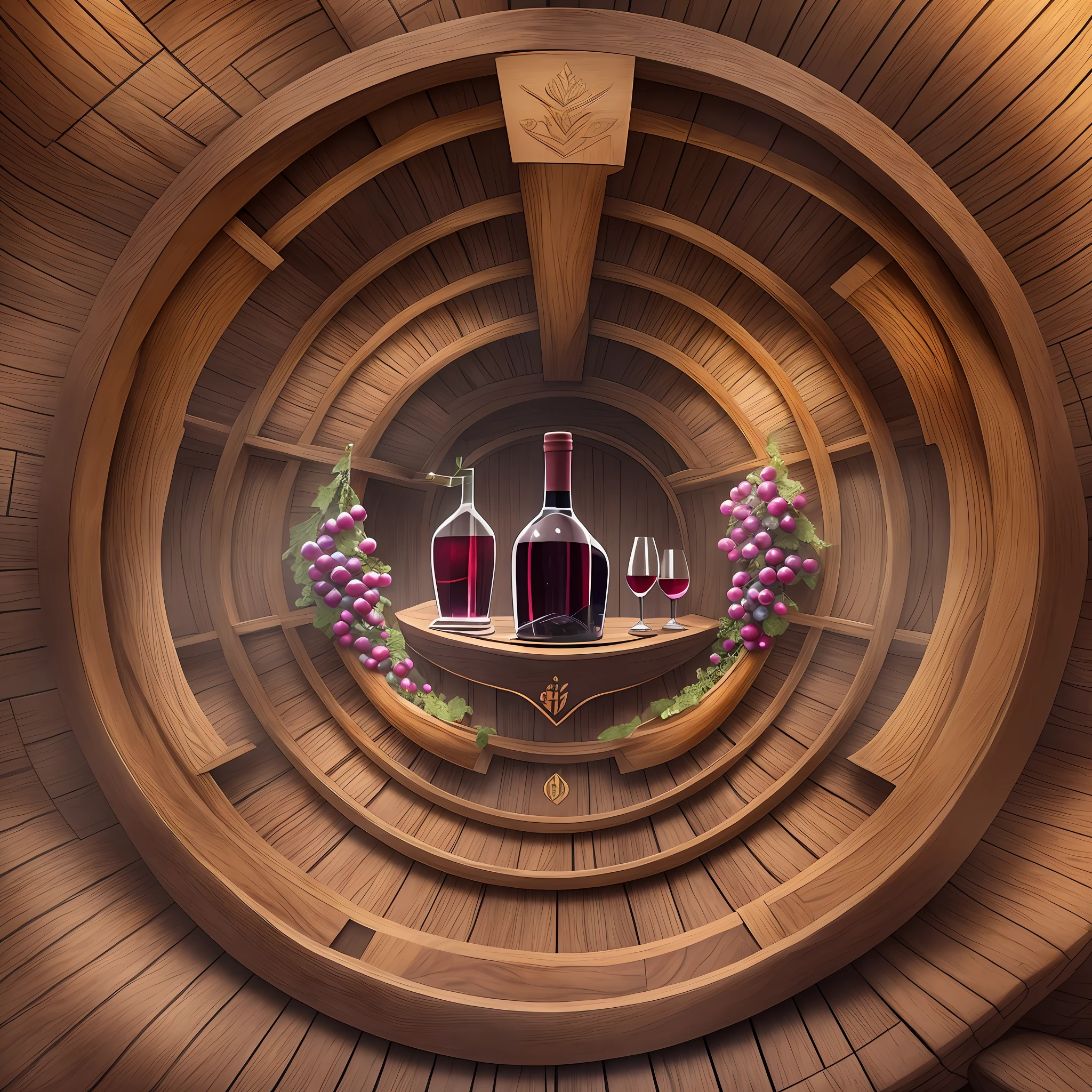 "Create an exclusive and creative logo for Foudre, a virtual wine store specializing in Argentine wines. The logo should incorporate elements that evoke wine and the concept of oak barrels. It should convey elegance, sophistication, and capture the essence of Argentine wine culture. The design should be distinctive, visually appealing, and reflect the quality and authenticity of the products offered. Feel free to explore imaginative ideas and symbols that represent wine, such as grapevines, wine glasses, oak barrels, or any other elements that showcase the spirit of Argentine wines. The logo should make a lasting impression on customers, conveying the passion and richness of the wines available at Foudre. Let your creativity flow and design a logo that will become the visual identity of our virtual wine store." --auto --s2