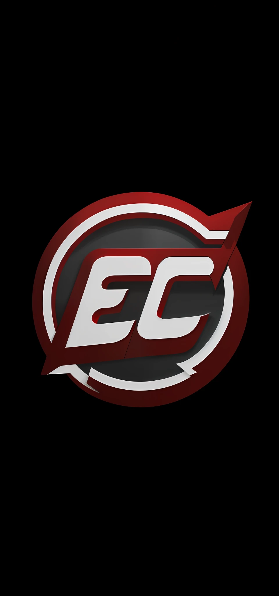 Minimalist logo, black background, red with white colors, clean