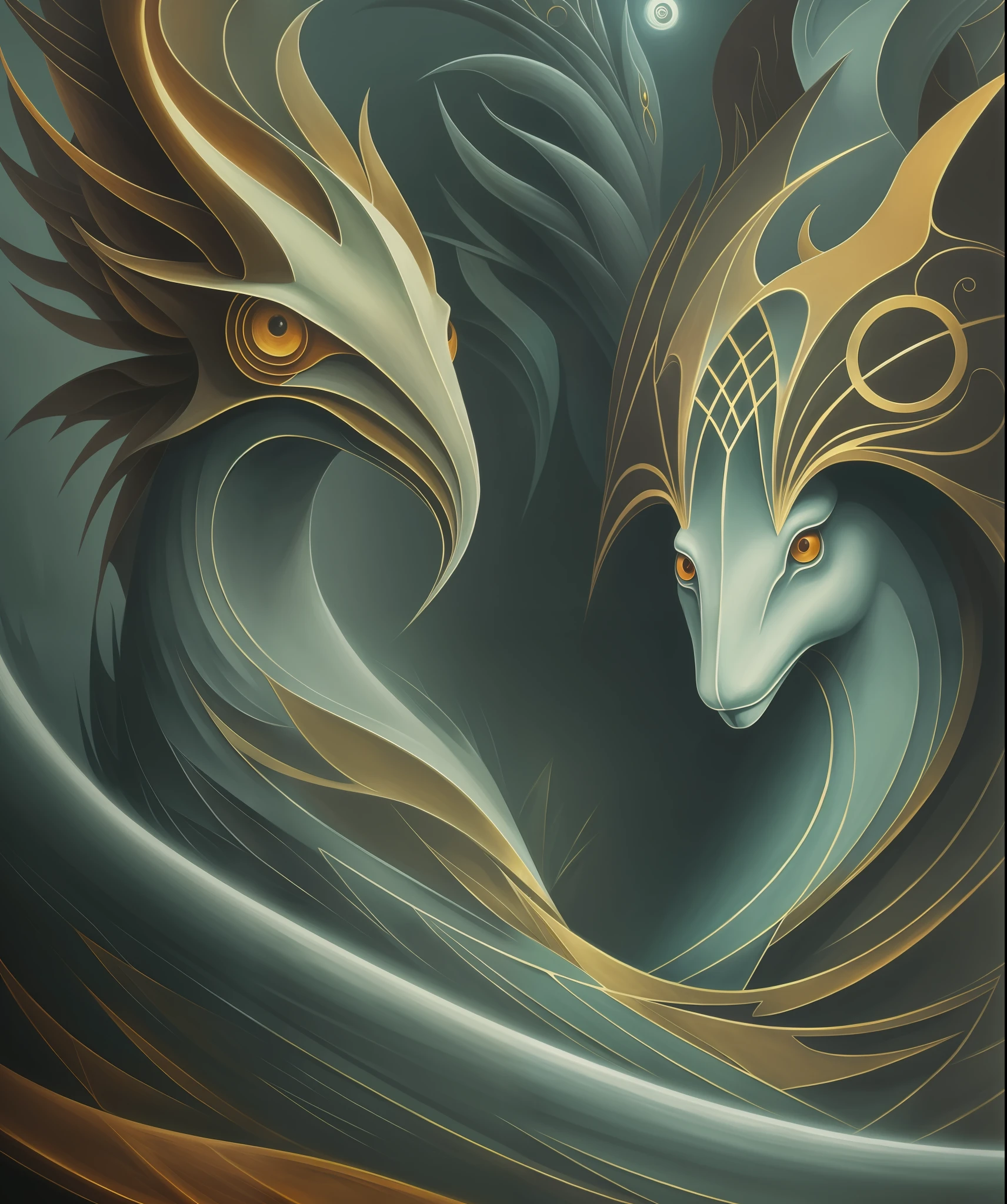Create a visually captivating digital artwork inspired by Leonora Carrington's surrealist and fantastical style. Embrace symbolic imagery, mythical creatures --auto --s2